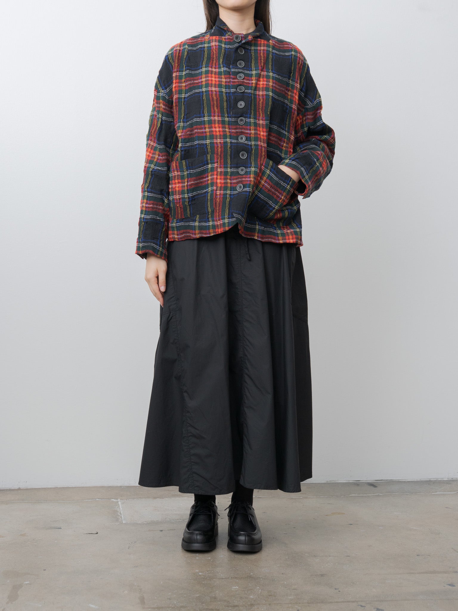 Namu Shop - Ichi Antiquites C/W Tartan Jacket - Black