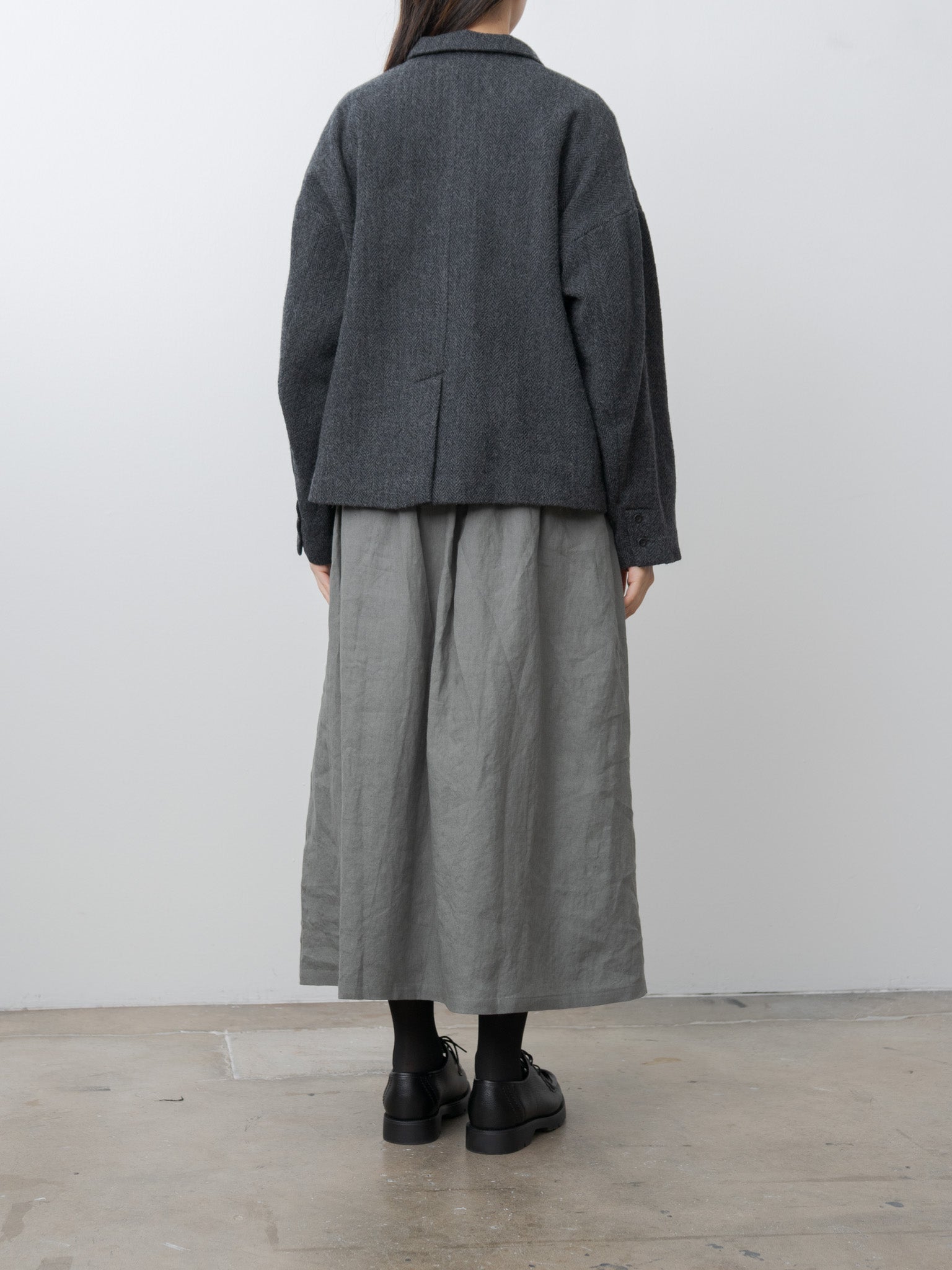 Namu Shop - Ichi Antiquites Wool Herringbone Jacket - Black