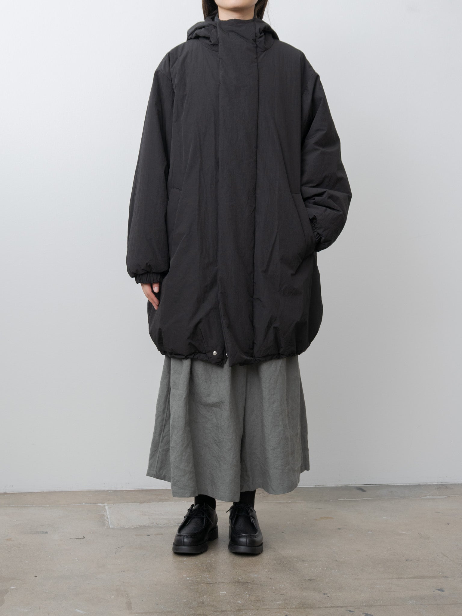Namu Shop - ssstein Oversized Padded Hoodie Coat - Black