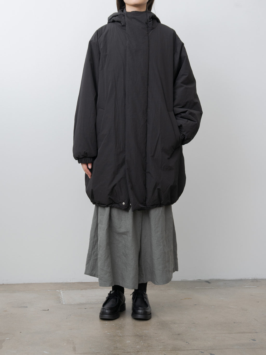 Namu Shop - ssstein Oversized Padded Hoodie Coat - Black