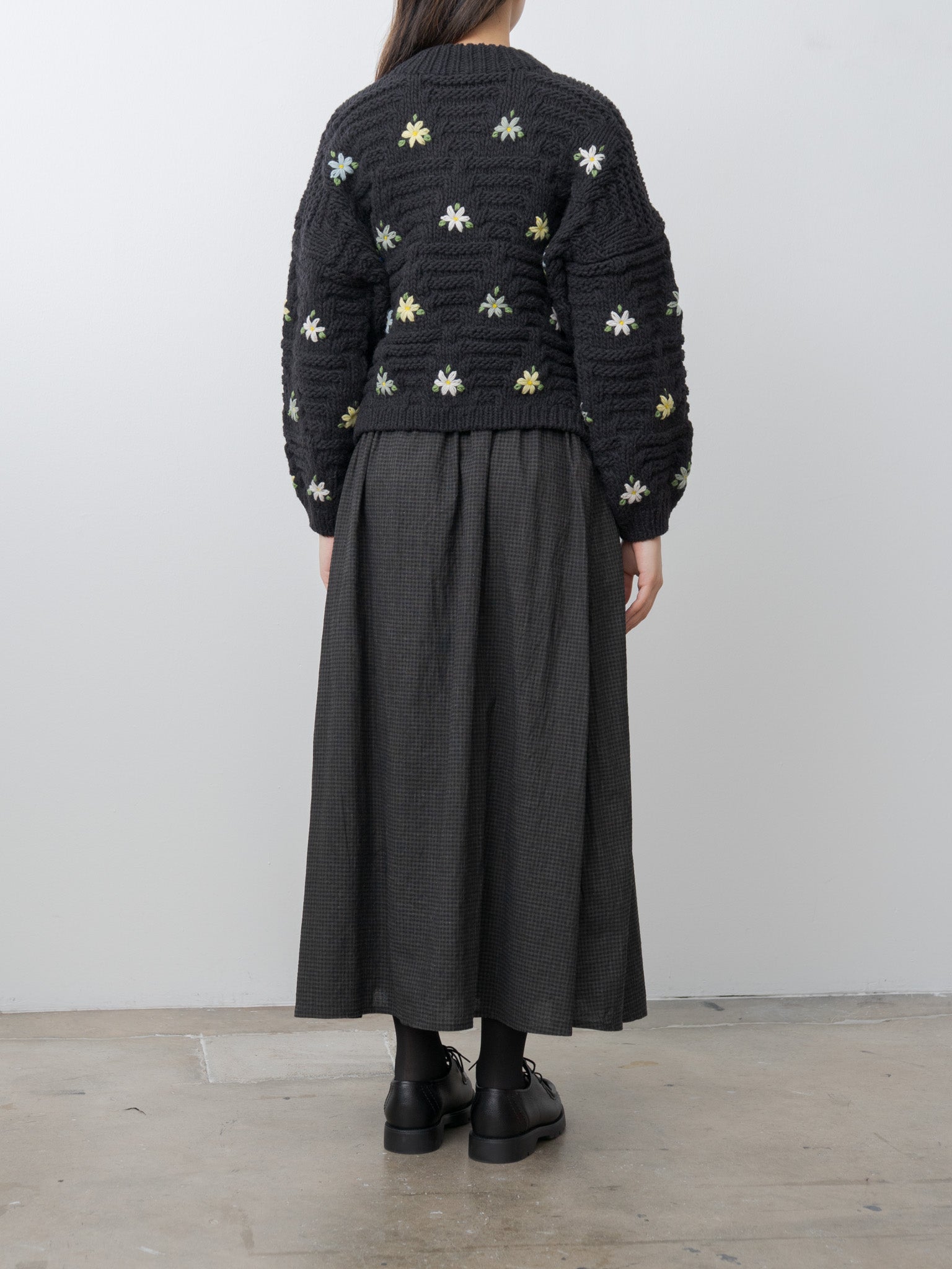 Namu Shop - Ichi Antiquites Gingham SUMI Dyed Skirt - Check