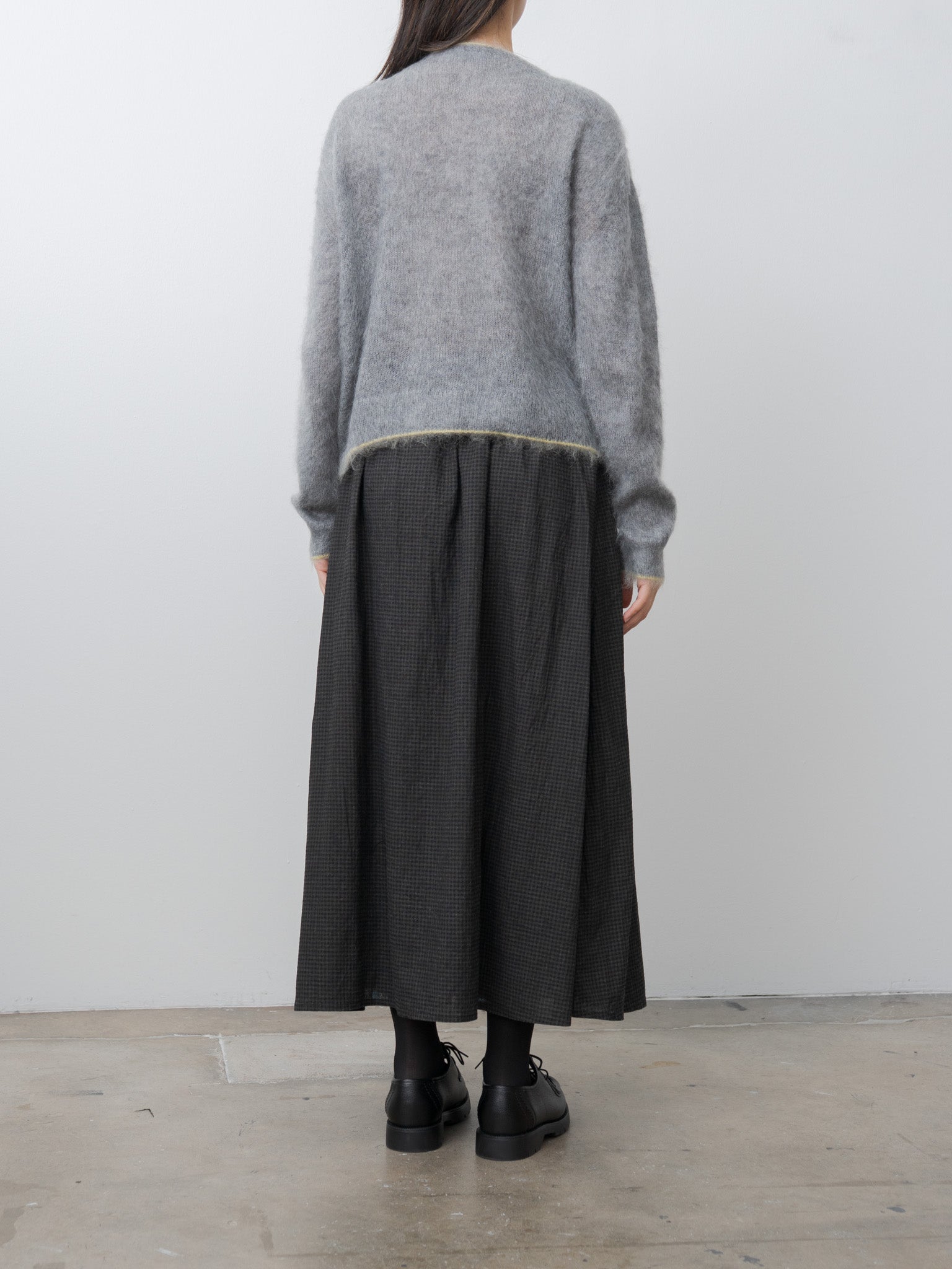 Namu Shop - Ichi Antiquites Mohair Cardigan - Gray x Yellow