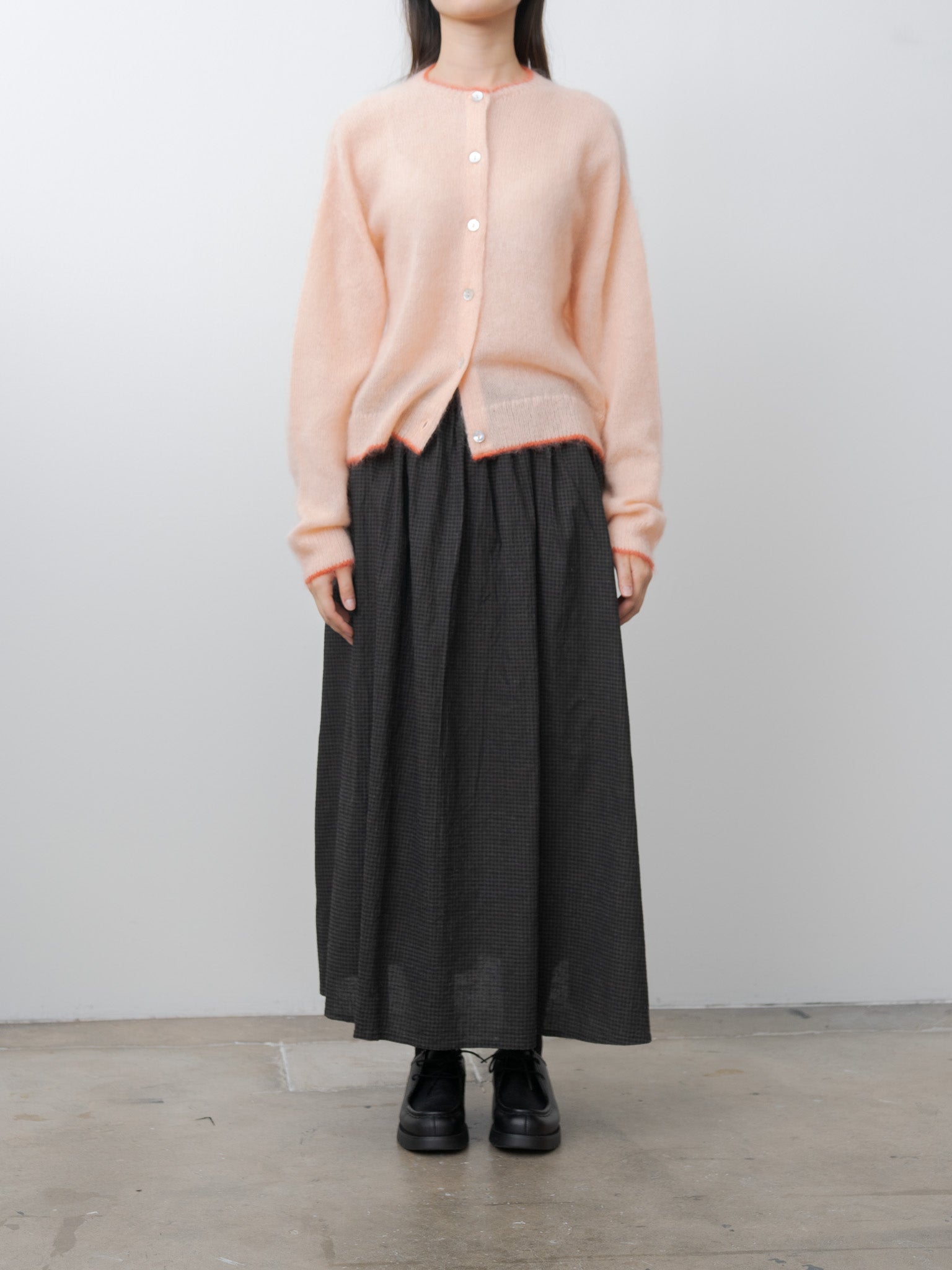 Namu Shop - Ichi Antiquites Mohair Cardigan - Pink x Orange