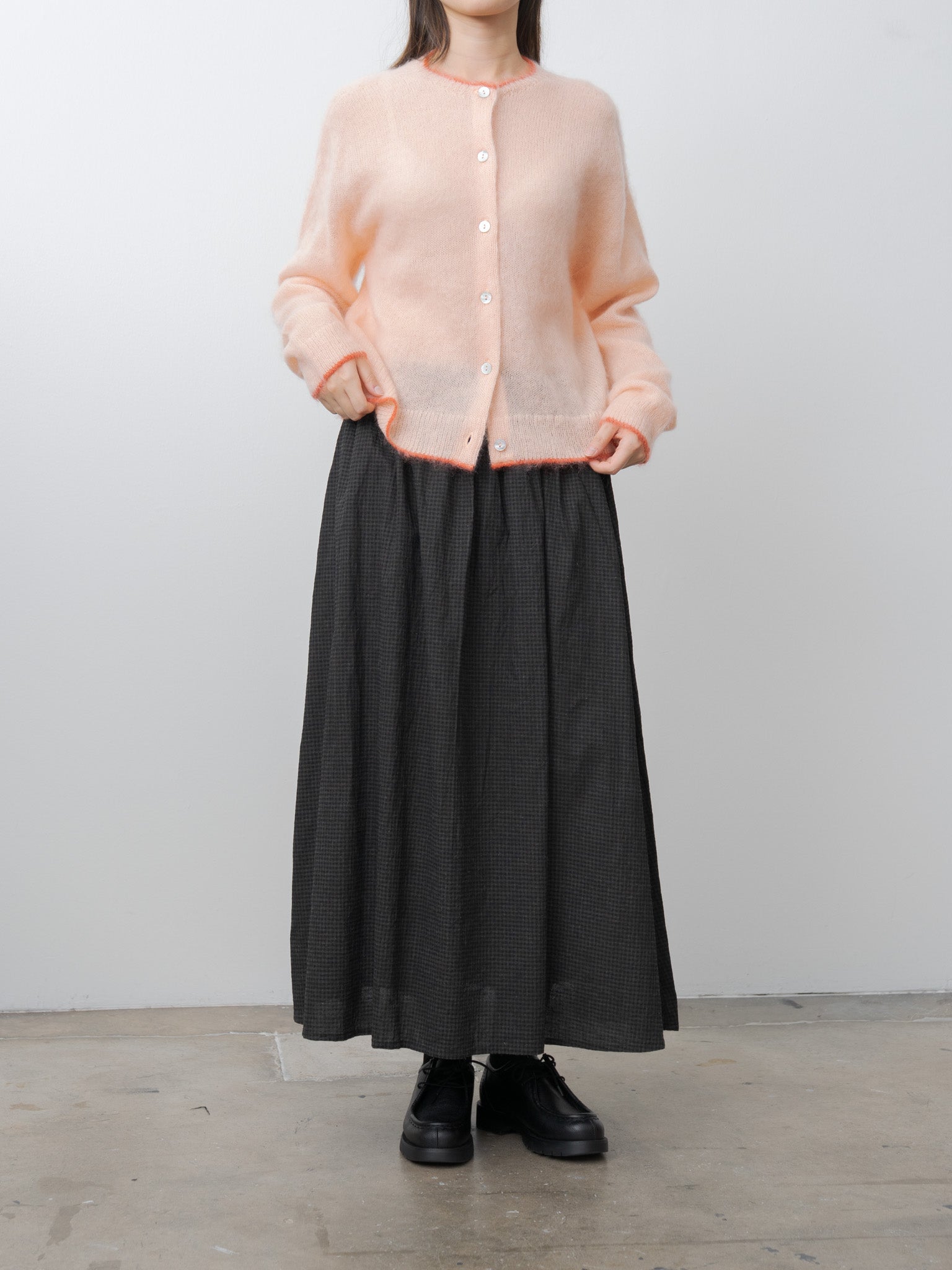 Namu Shop - Ichi Antiquites Mohair Cardigan - Pink x Orange