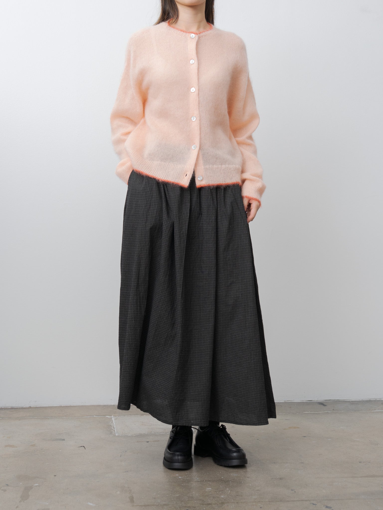Namu Shop - Ichi Antiquites Mohair Cardigan - Pink x Orange