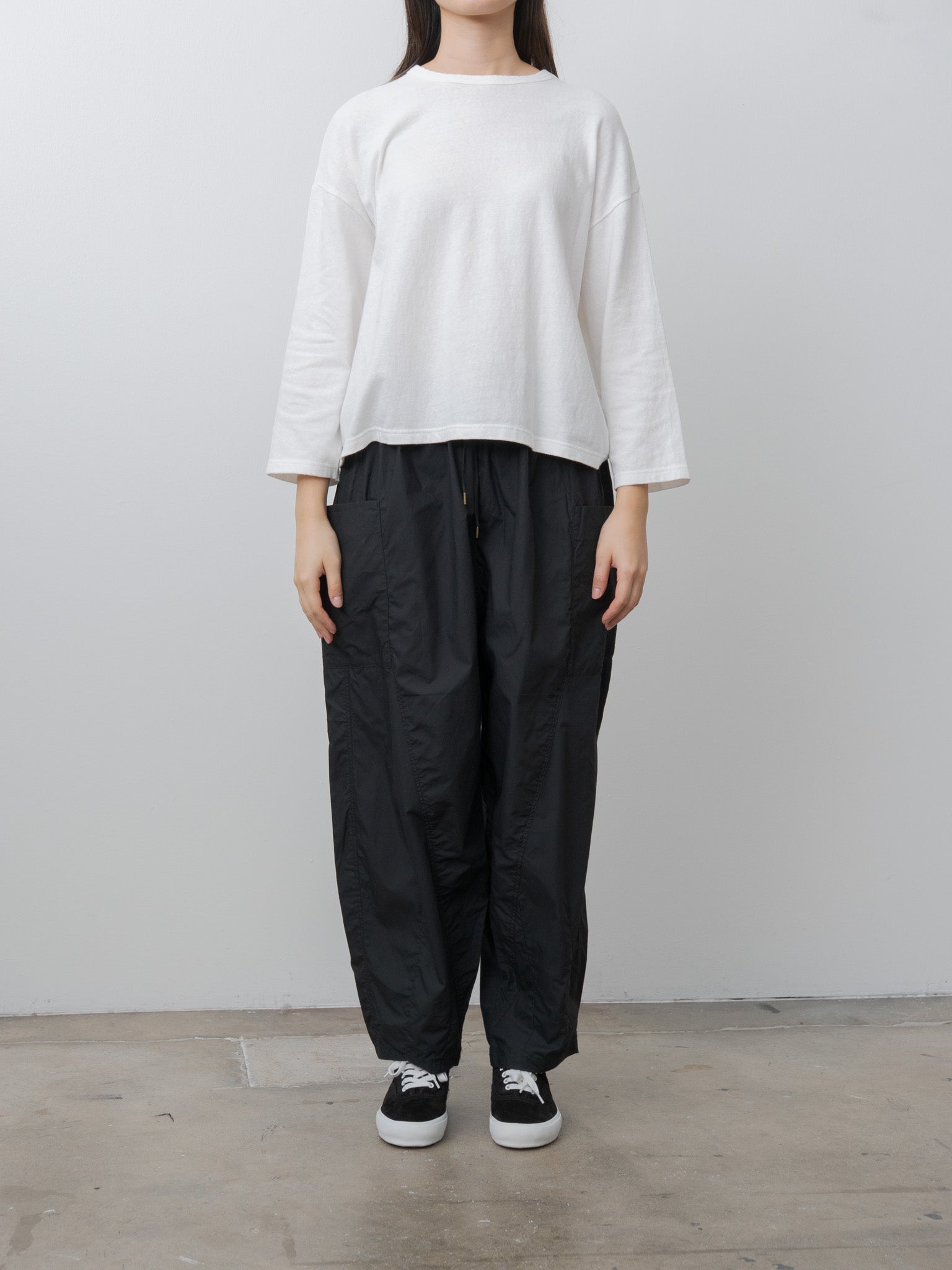 Namu Shop - Ichi Antiquites Typewriter Cotton Pants - Black