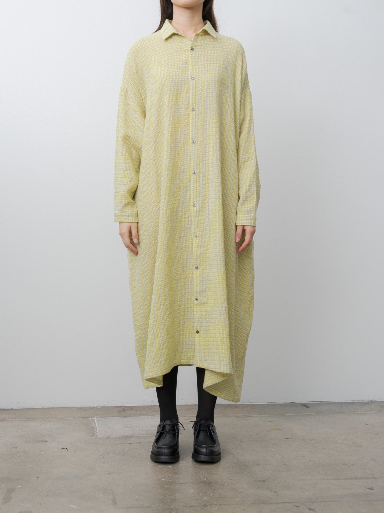 Namu Shop - Ichi Antiquites W/C Gingham Dress - Yellow x Gray