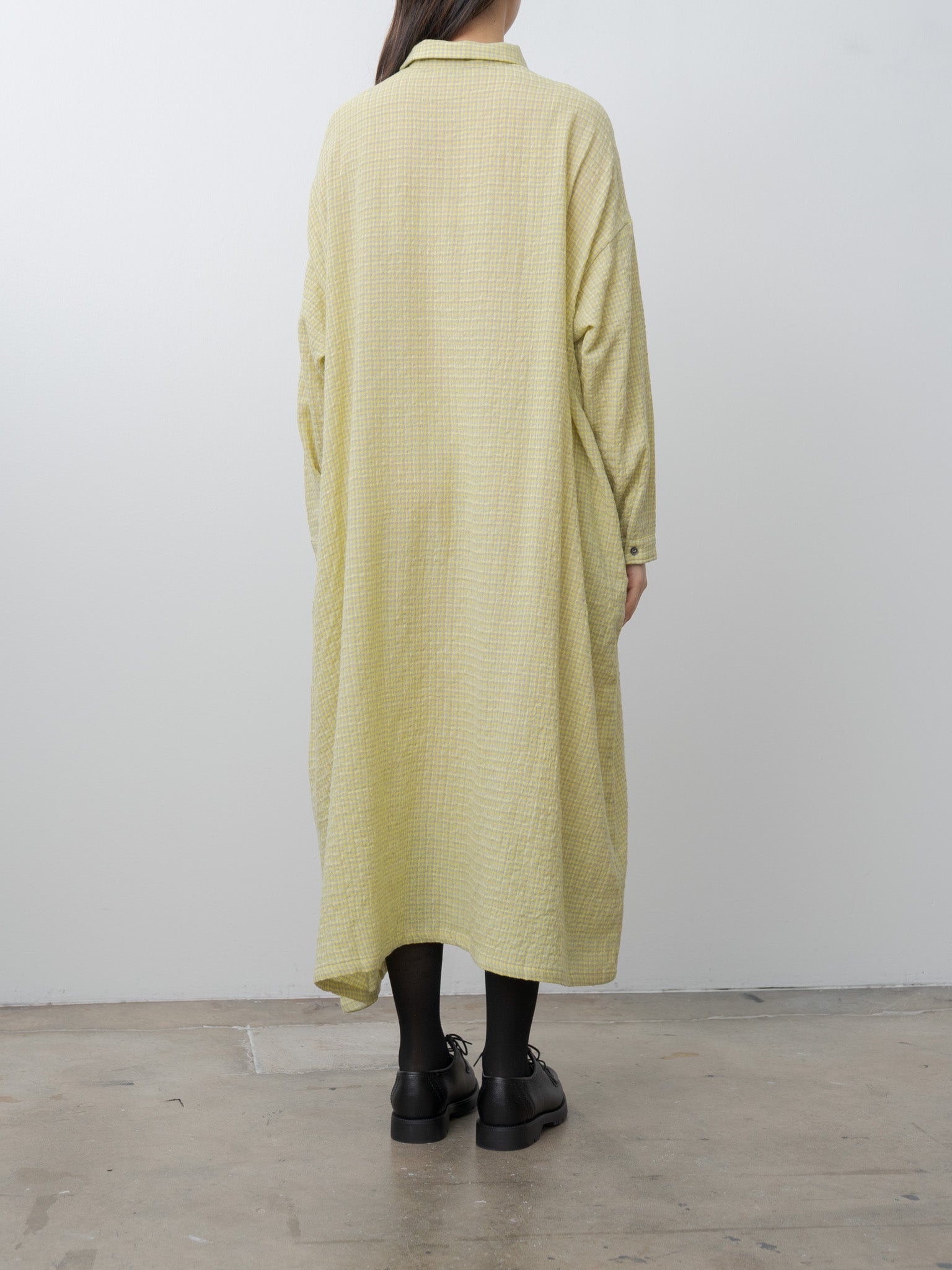 Namu Shop - Ichi Antiquites W/C Gingham Dress - Yellow x Gray