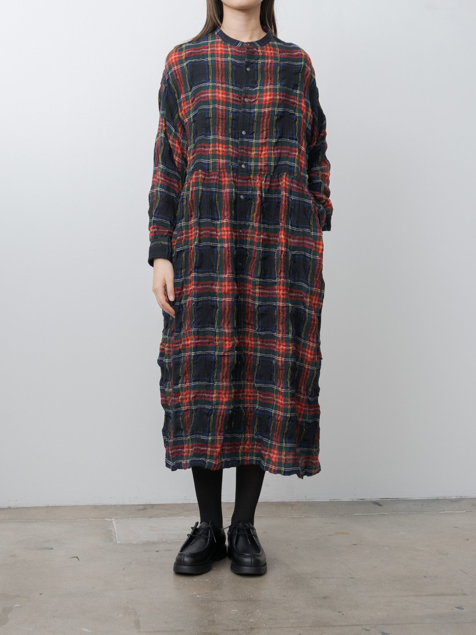Namu Shop - Ichi Antiquites C/W Tartan Dress - Black