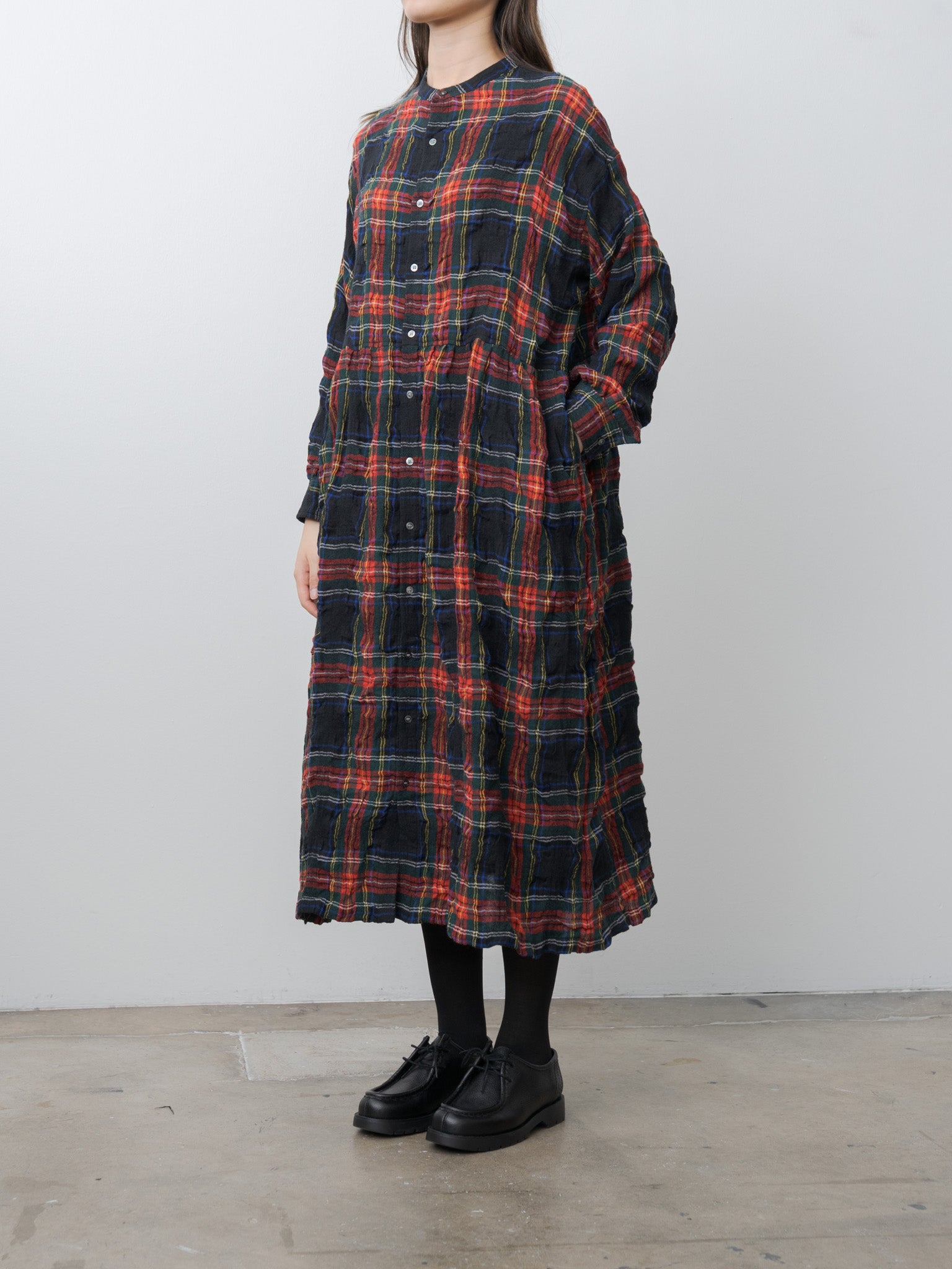 Namu Shop - Ichi Antiquites C/W Tartan Dress - Black