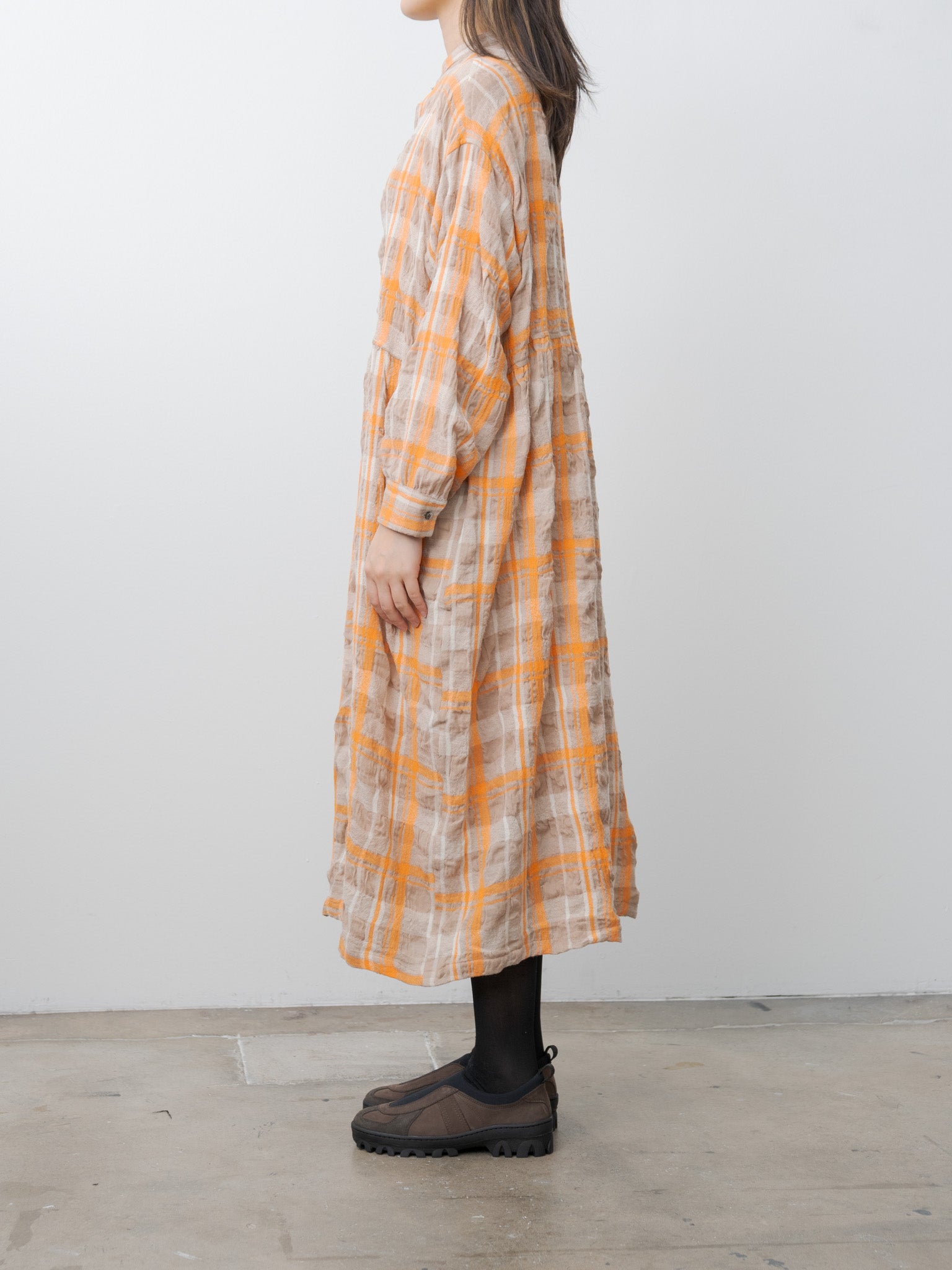 Namu Shop - Ichi Antiquites C/W Tartan Dress - Orange