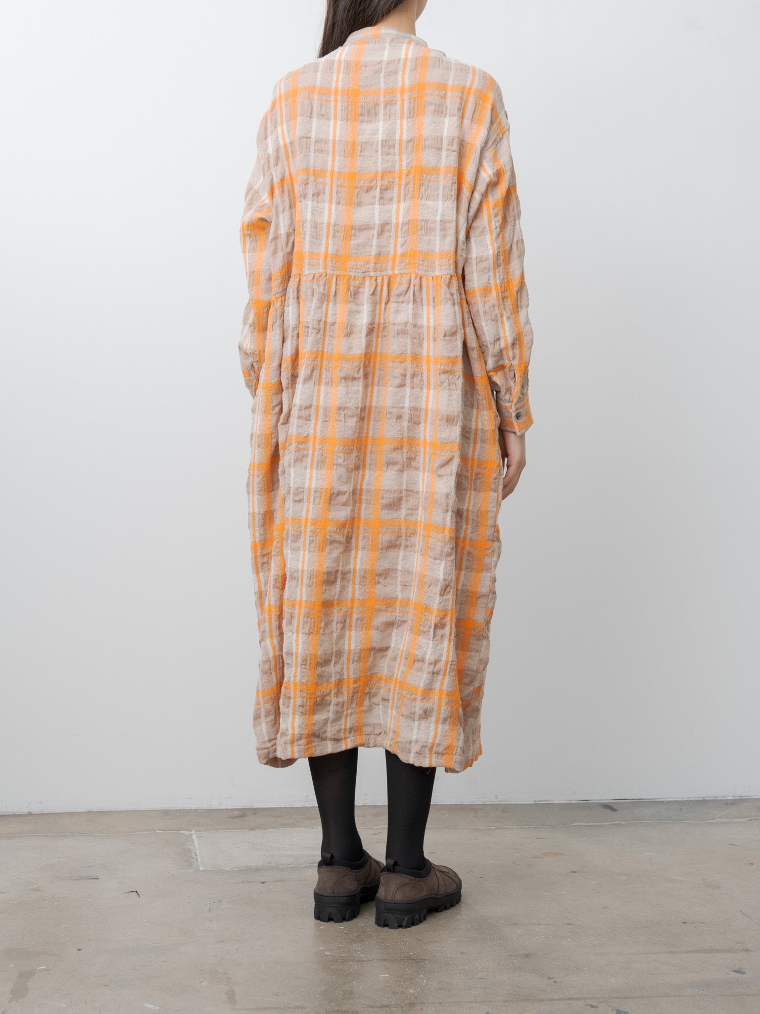 Namu Shop - Ichi Antiquites C/W Tartan Dress - Orange