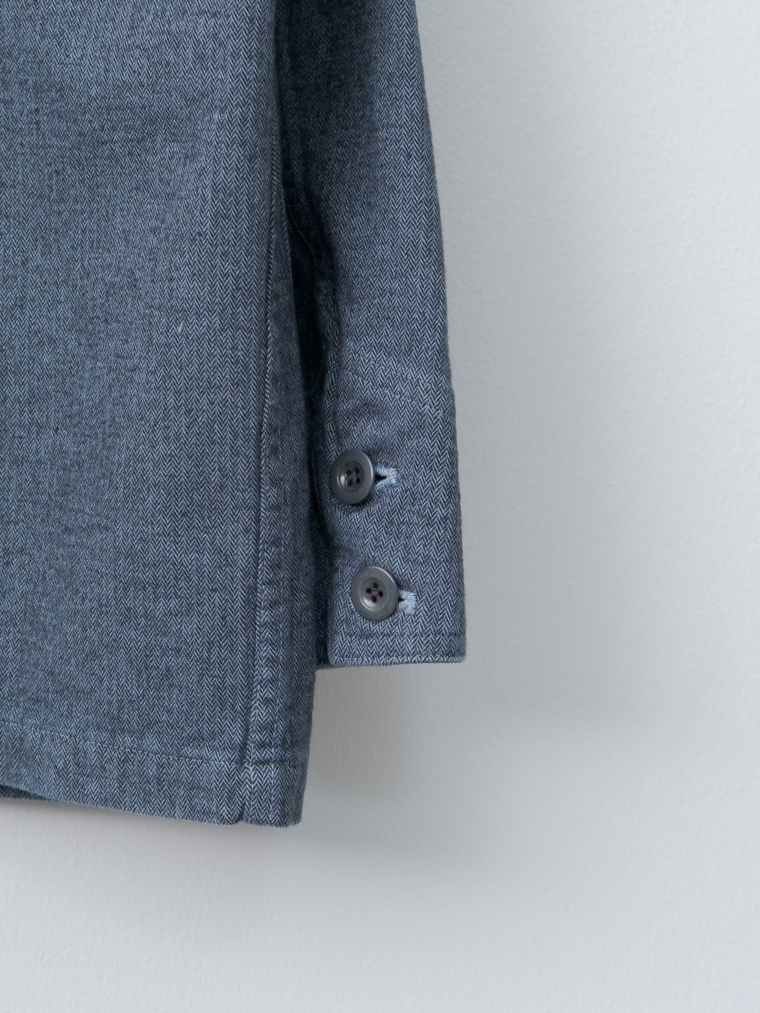 Namu Shop - ts(s) Garment Dye Woolly Finish Herringbone Cloth Coverall Jacket - Blue