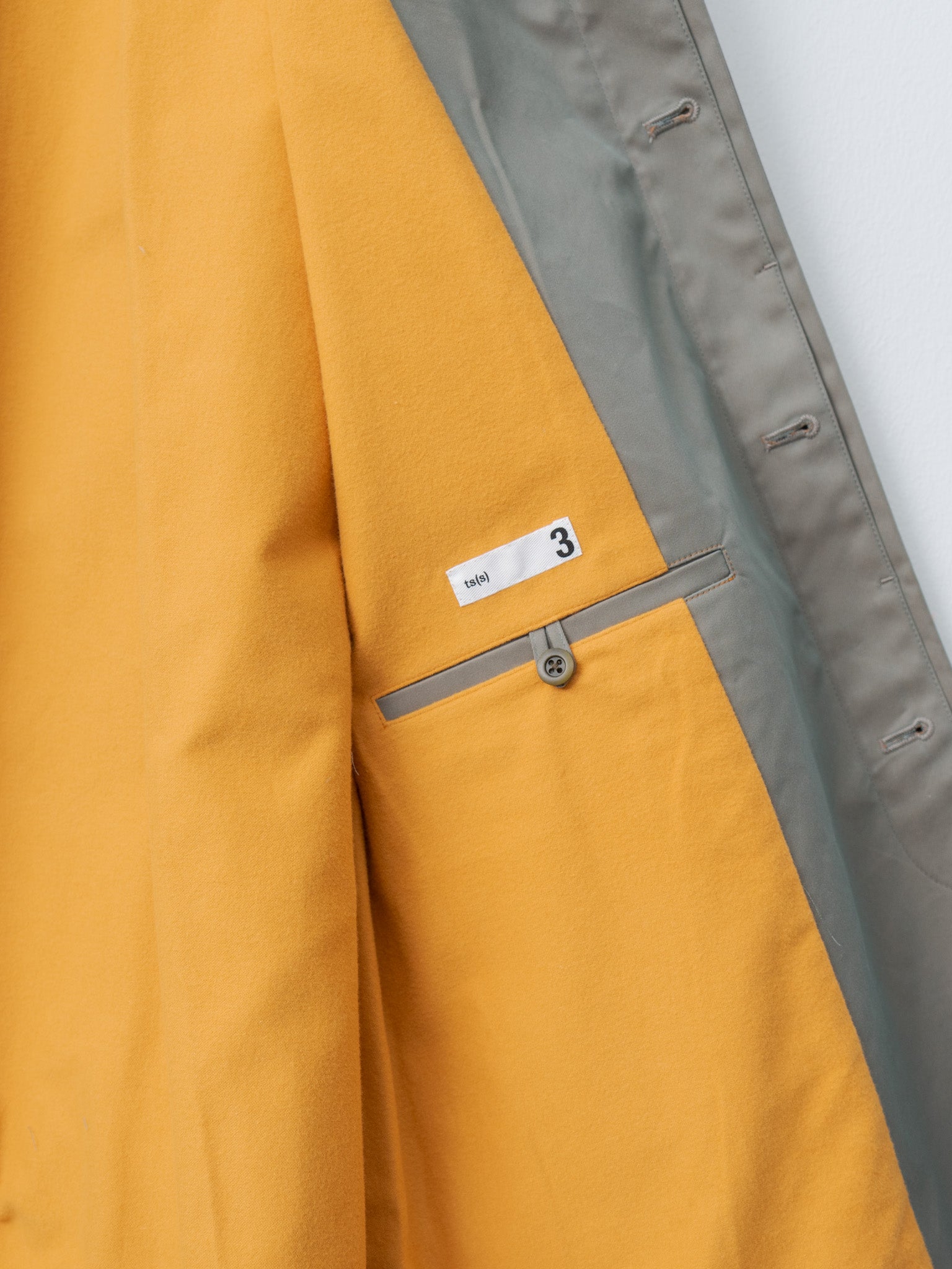 Namu Shop - ts(s) Cotton SOLOTEX Poly Chambray Stretch Twill Cloth Fly Front Raglan Sleeve Coat - Olive
