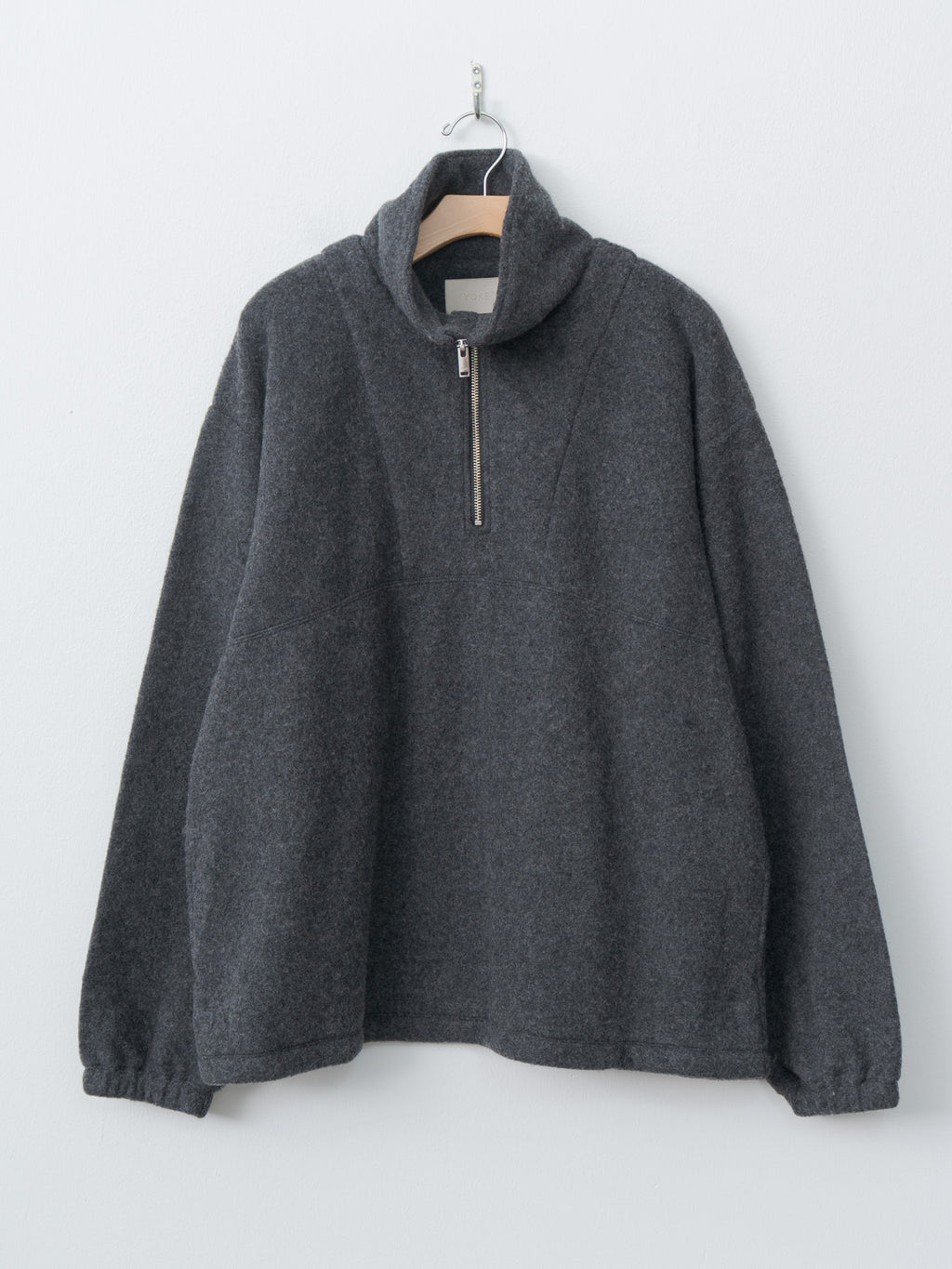 Namu Shop - Yoke Wool Fleece Half Zip Pullover - Charcoal