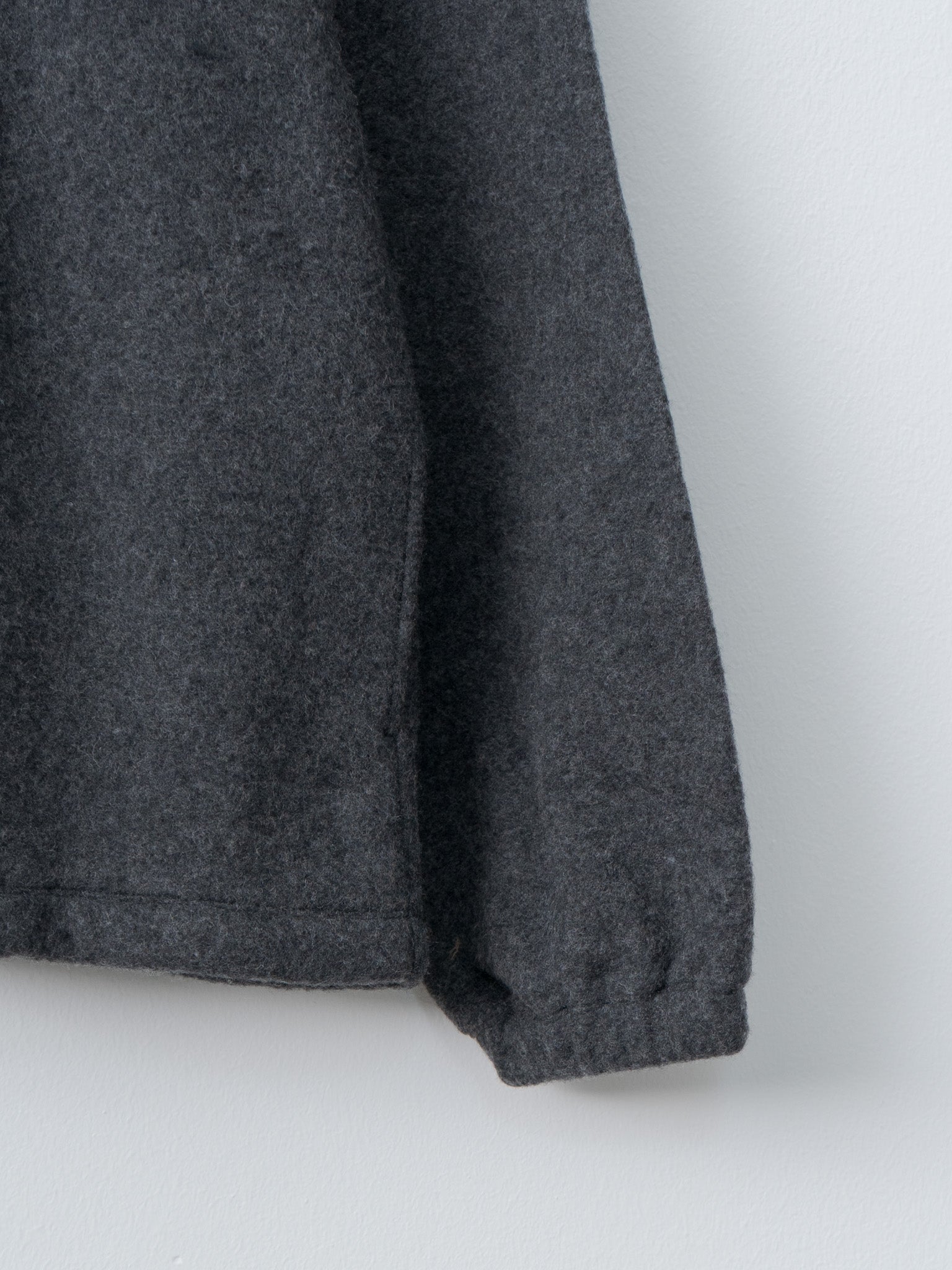 Namu Shop - Yoke Wool Fleece Half Zip Pullover - Charcoal
