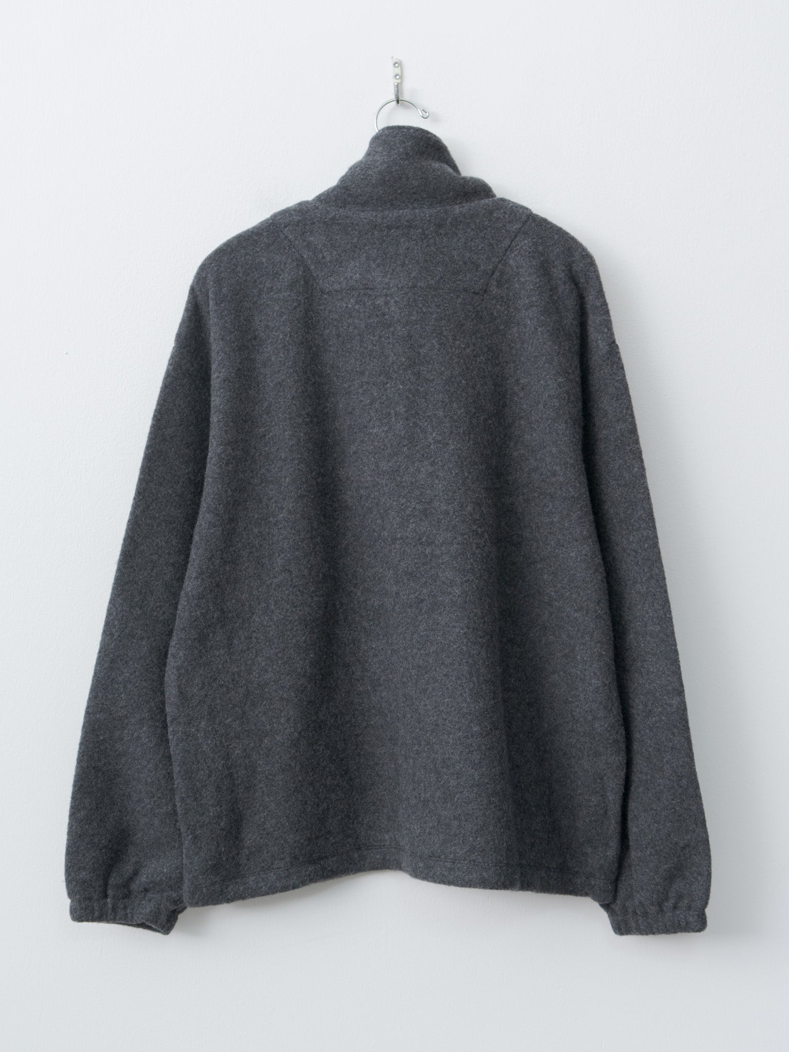 Namu Shop - Yoke Wool Fleece Half Zip Pullover - Charcoal