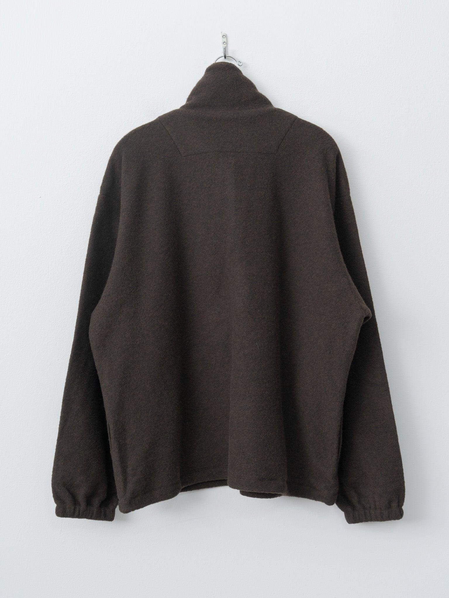 Namu Shop - Yoke Wool Fleece Half Zip Pullover - Brown