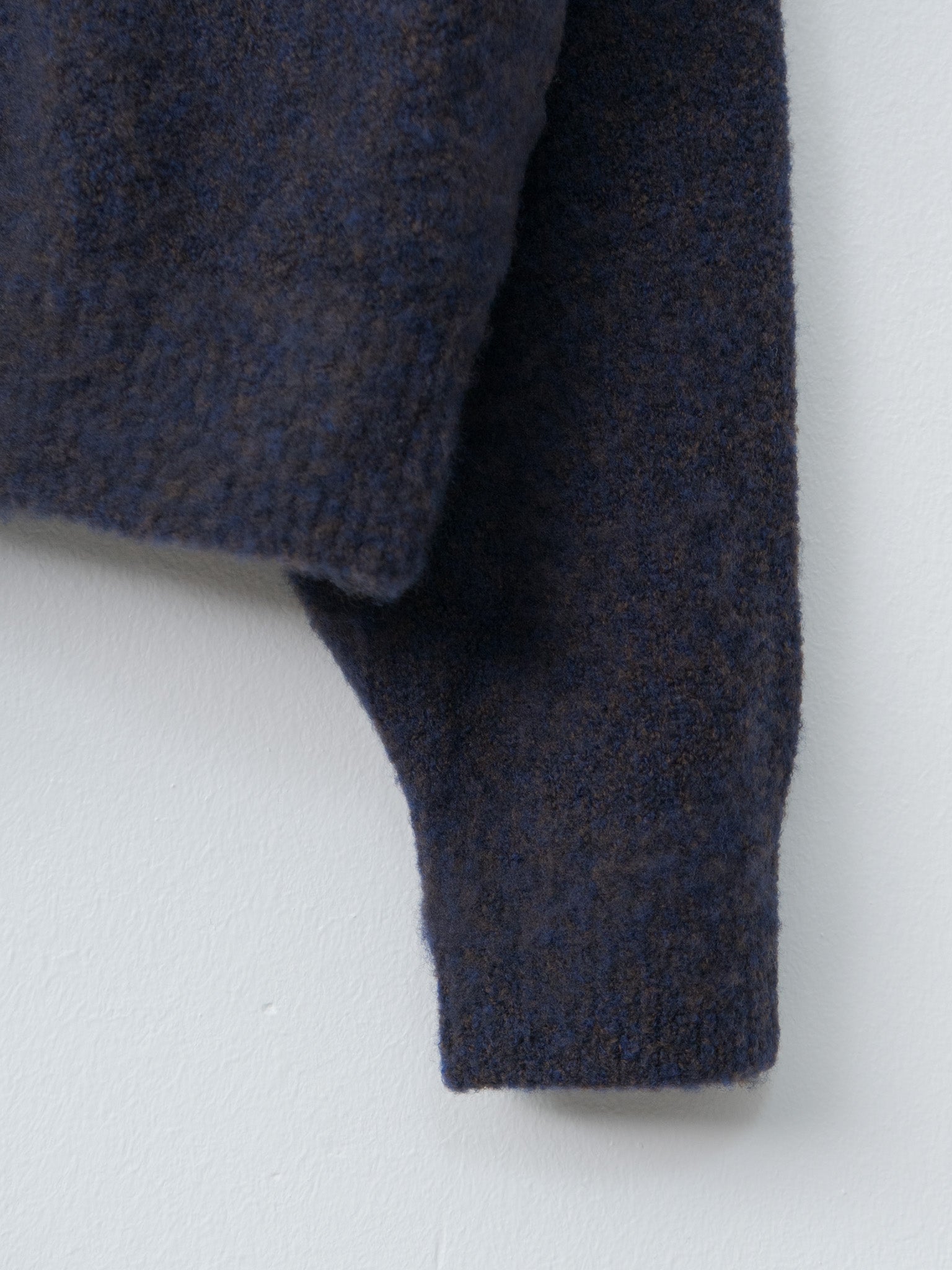 Namu Shop - Yoke Boucle Knit Zip Jacket - Navy