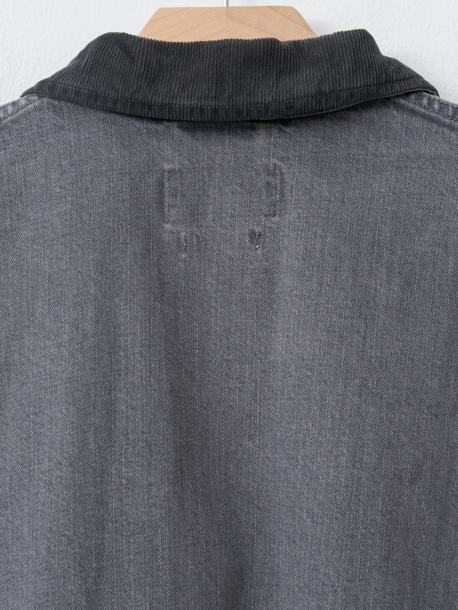 Namu Shop - Yoke Vintaged Denim Coverall Half Coat - Black