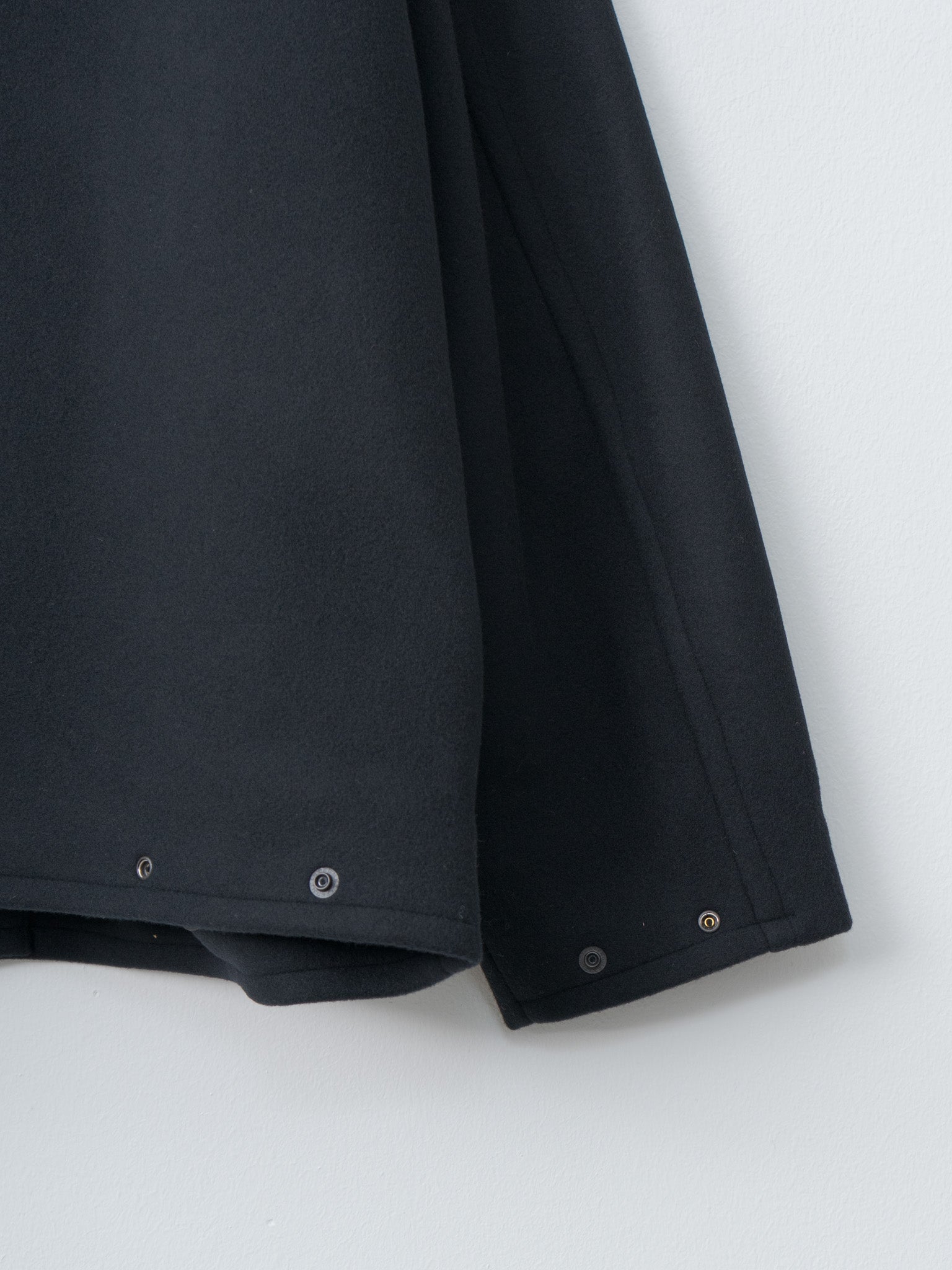 Namu Shop - Yoke Melton Stand Collar Zip Blouson - Black