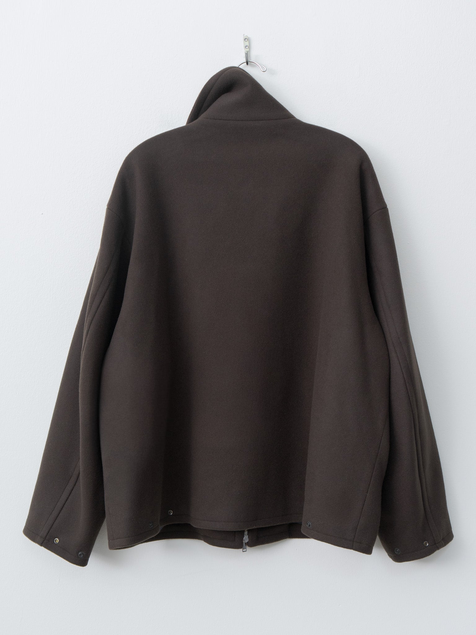 Namu Shop - Yoke Melton Stand Collar Zip Blouson - Brown