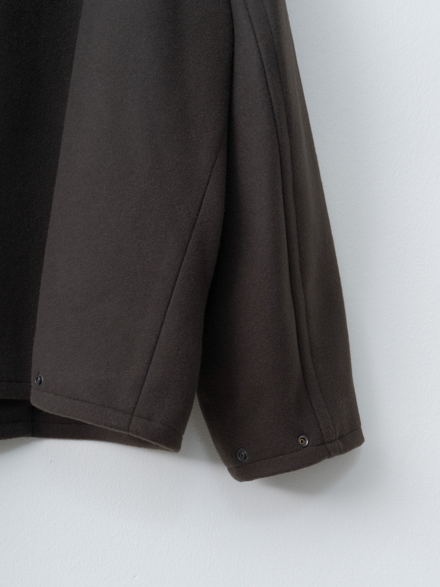 Namu Shop - Yoke Melton Stand Collar Zip Blouson - Brown