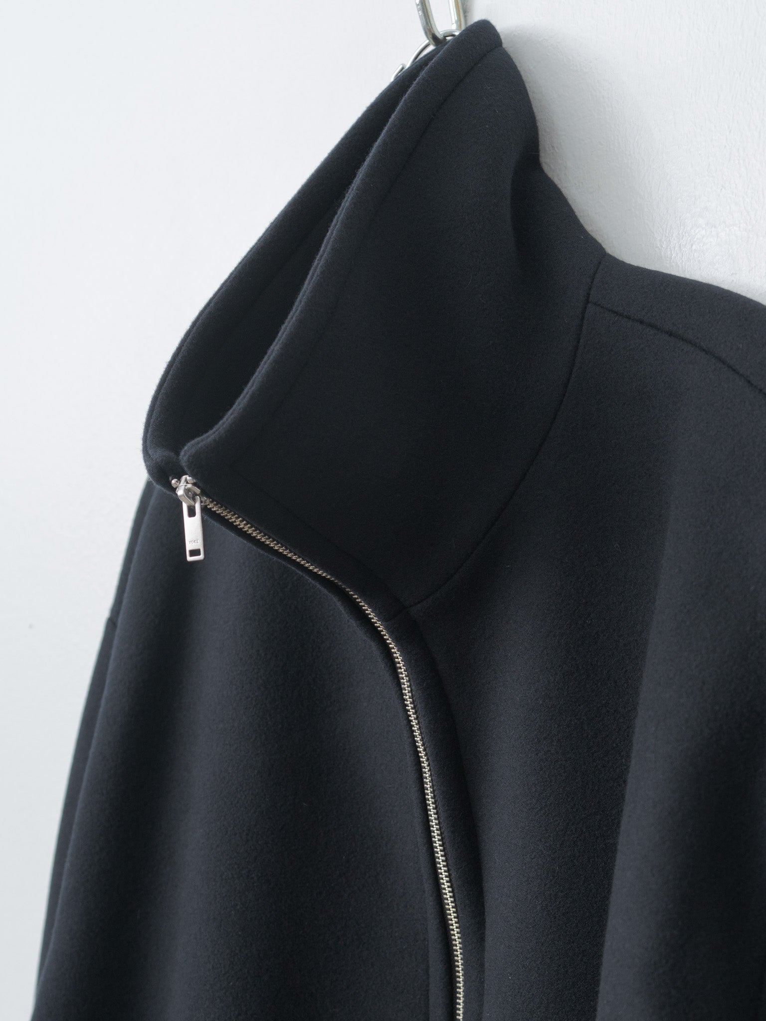 Namu Shop - Yoke Melton Stand Collar Zip Blouson - Black