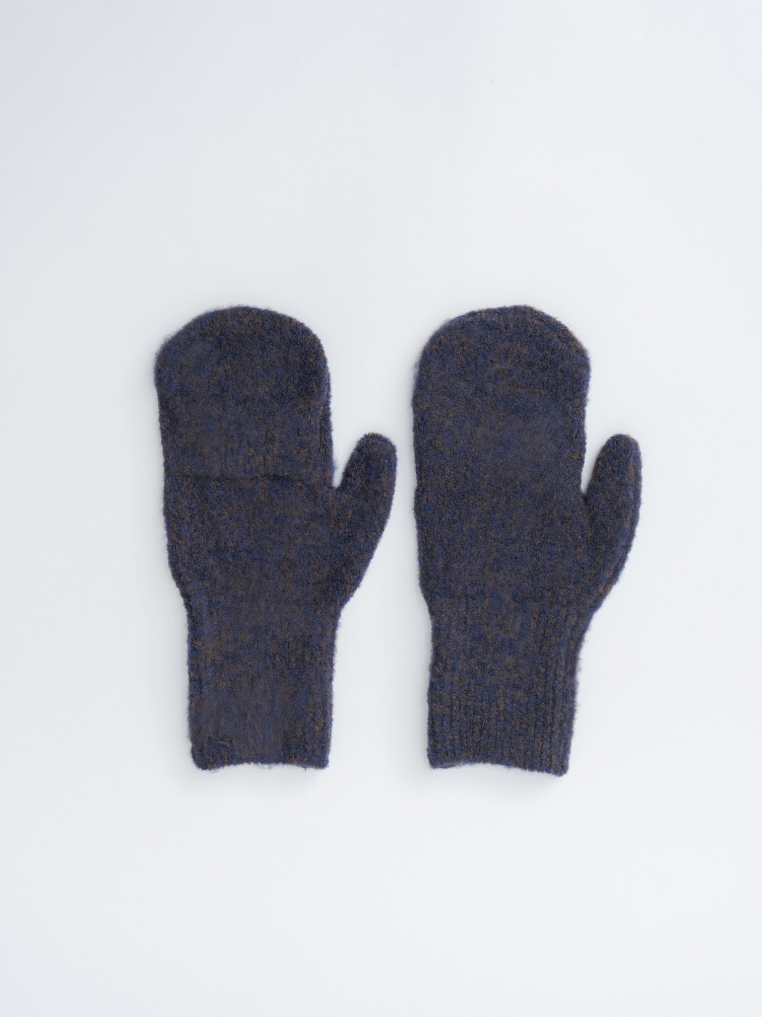 Namu Shop - Yoke 3-Color Mix Boucle Mitten - Navy
