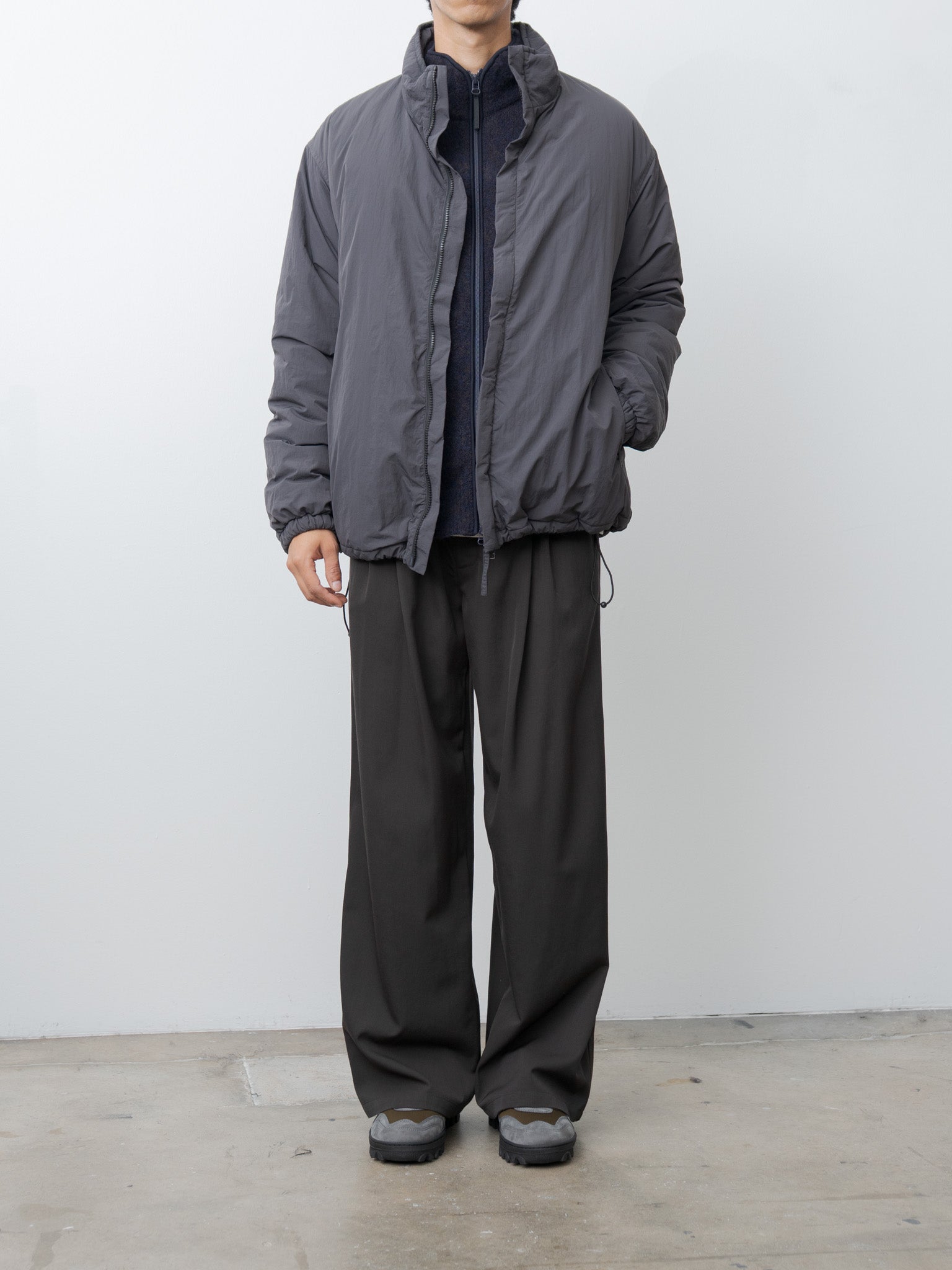 Namu Shop - Yoke Nylon Puffer Blouson - Charcoal
