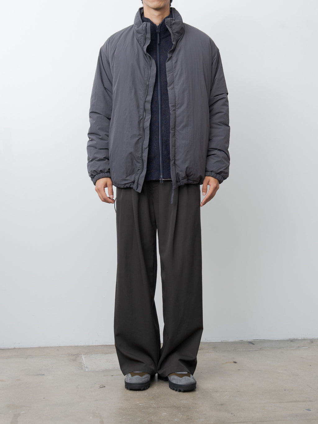 Namu Shop - Yoke Nylon Puffer Blouson - Charcoal