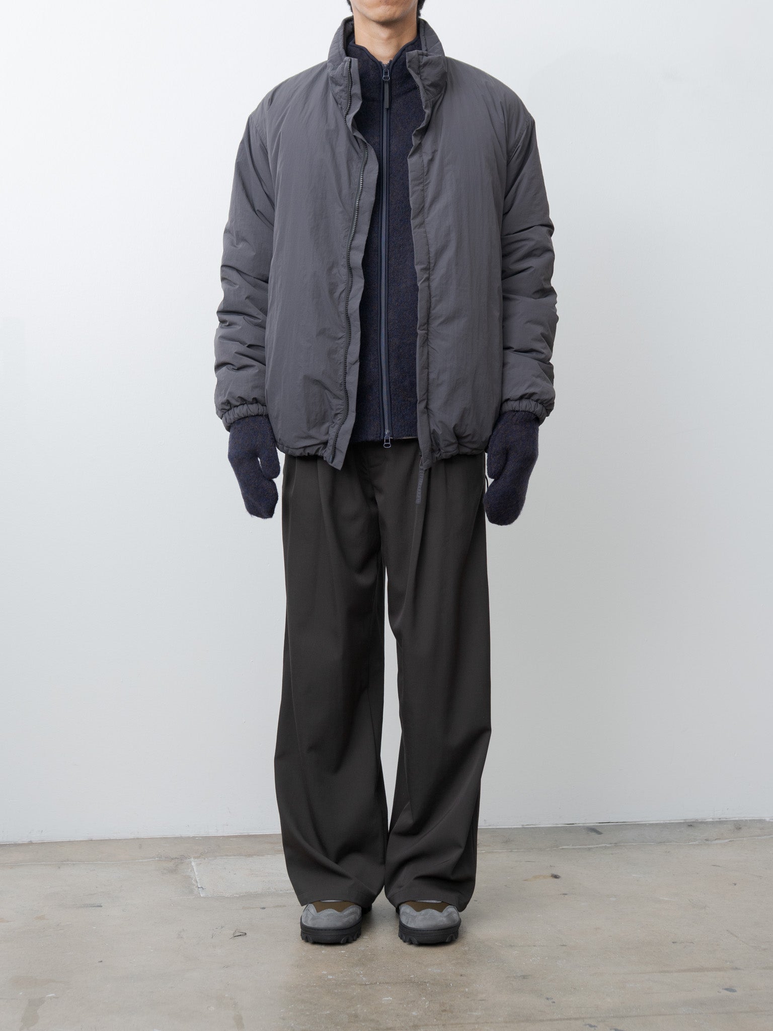 Namu Shop - Yoke Nylon Puffer Blouson - Charcoal