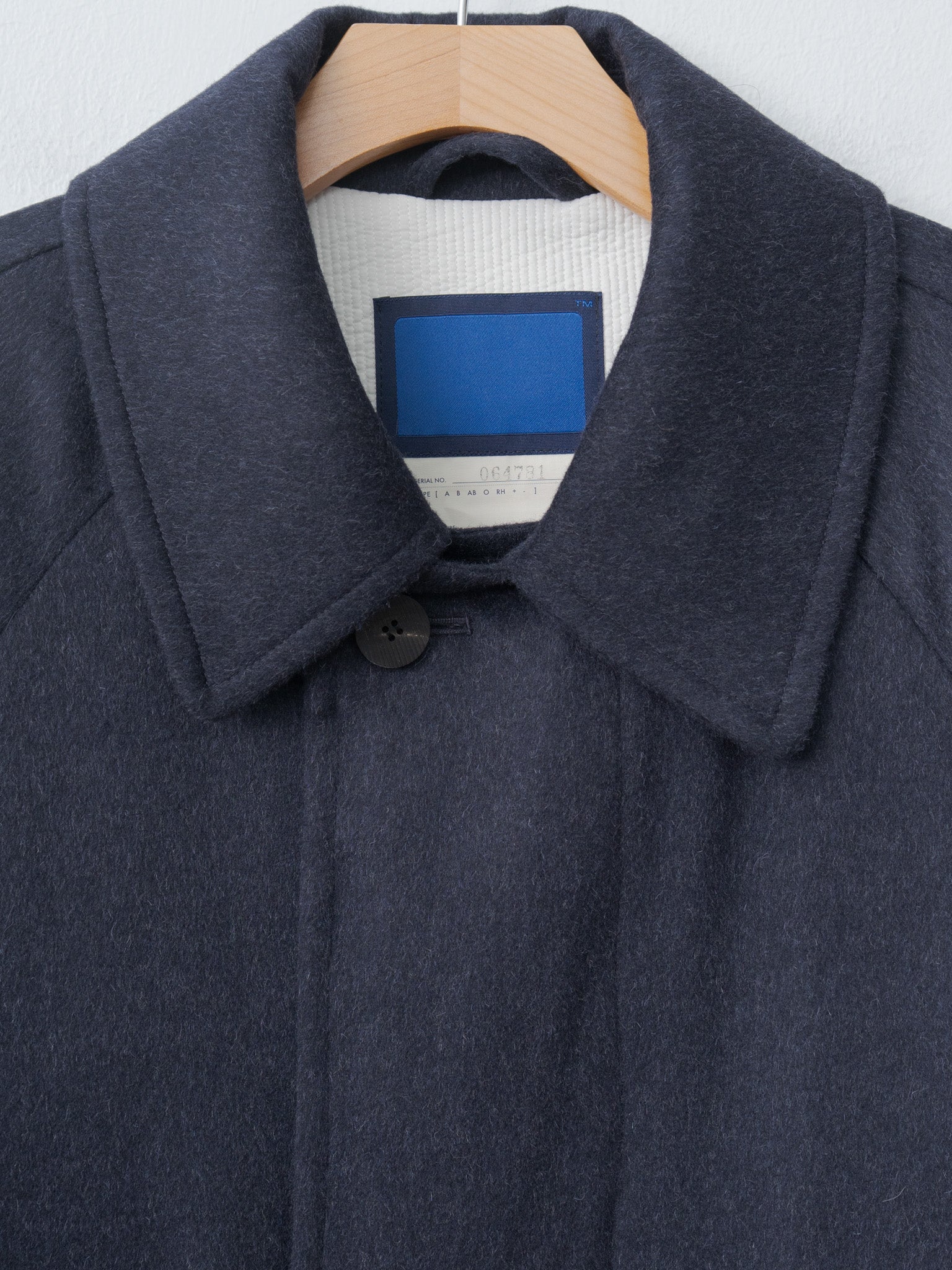 Namu Shop - Document Austria Himalaya Loden Inverted Pleats Balmacaan Coat - Navy
