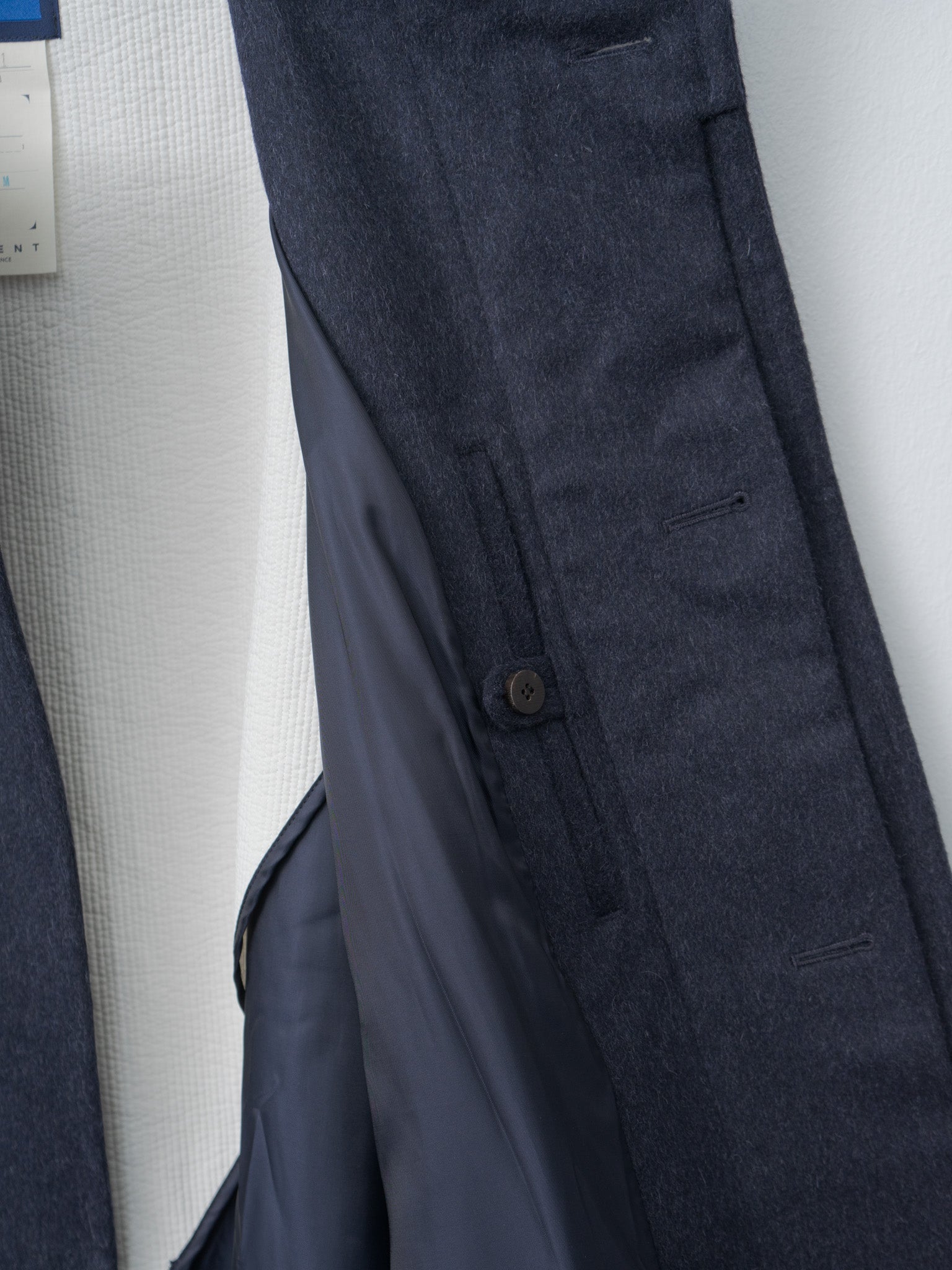 Namu Shop - Document Austria Himalaya Loden Inverted Pleats Balmacaan Coat - Navy