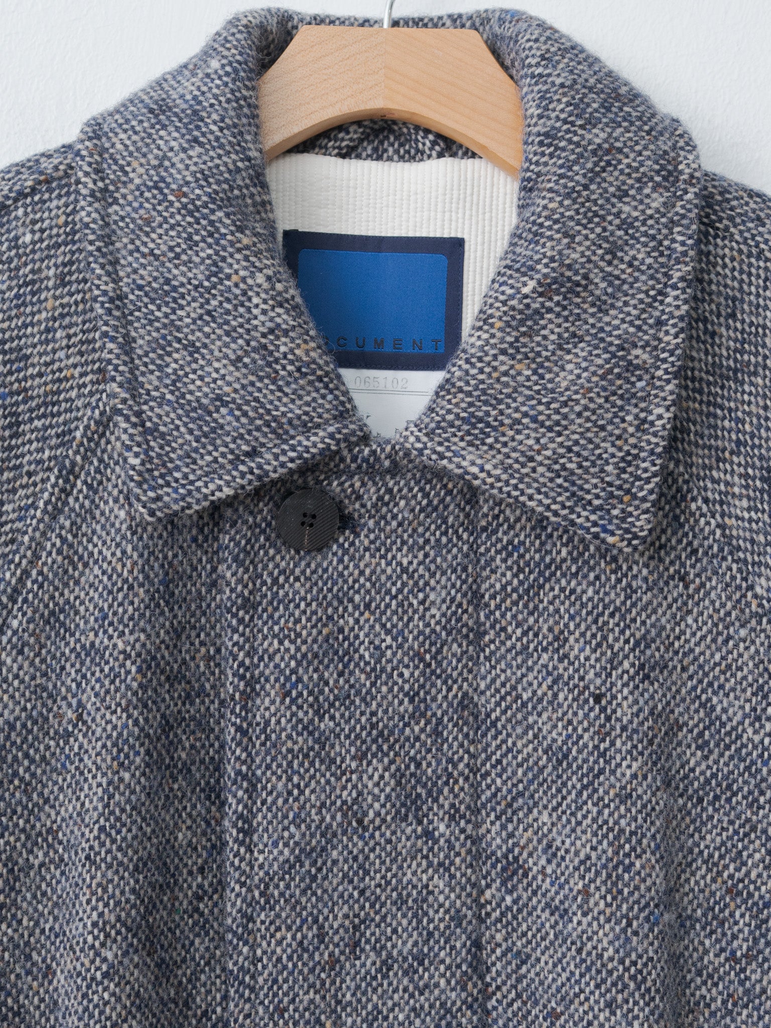 Namu Shop - Document Donegal Tweed Oversized Coat - Blue