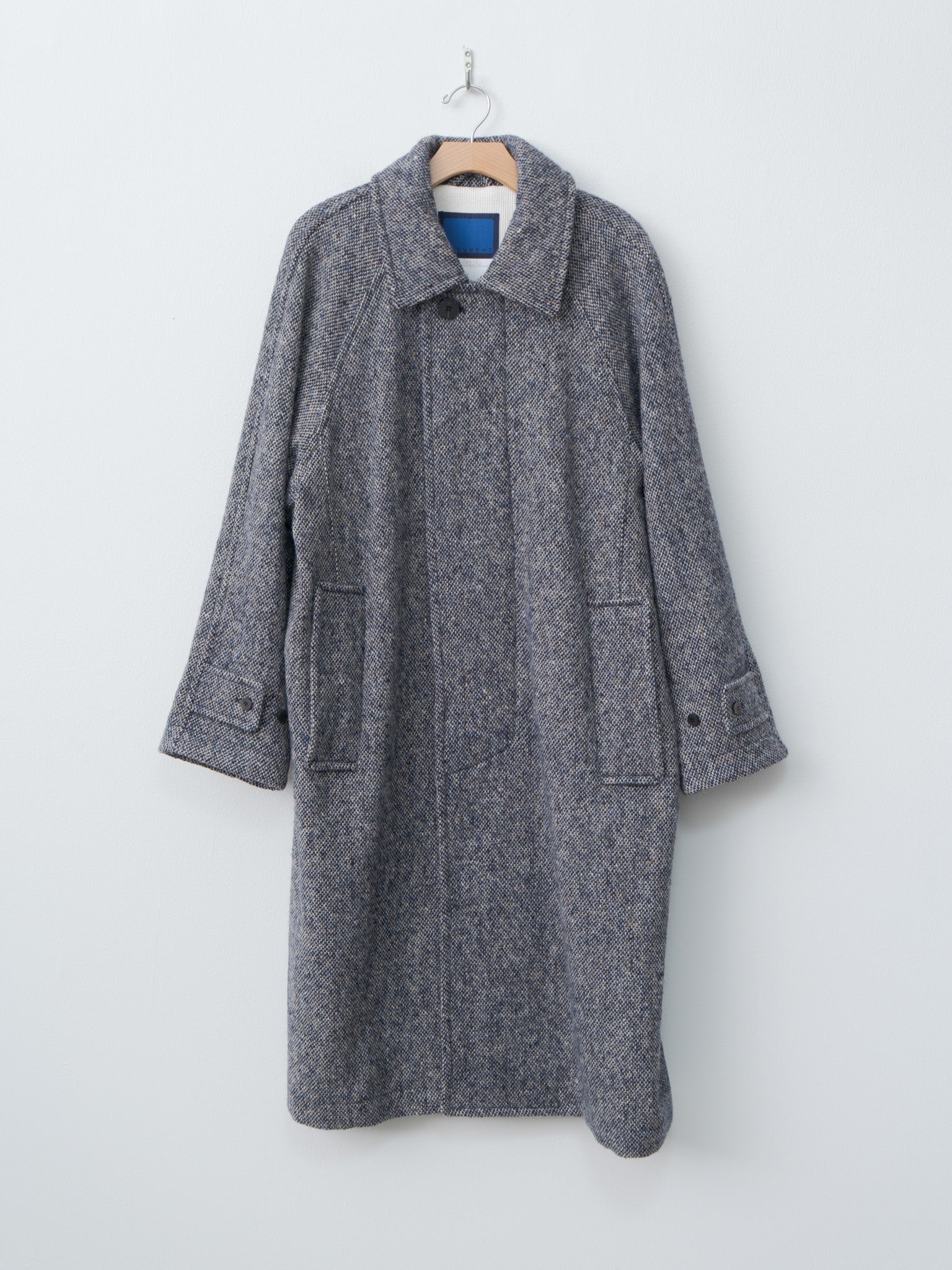Namu Shop - Document Donegal Tweed Oversized Coat - Blue