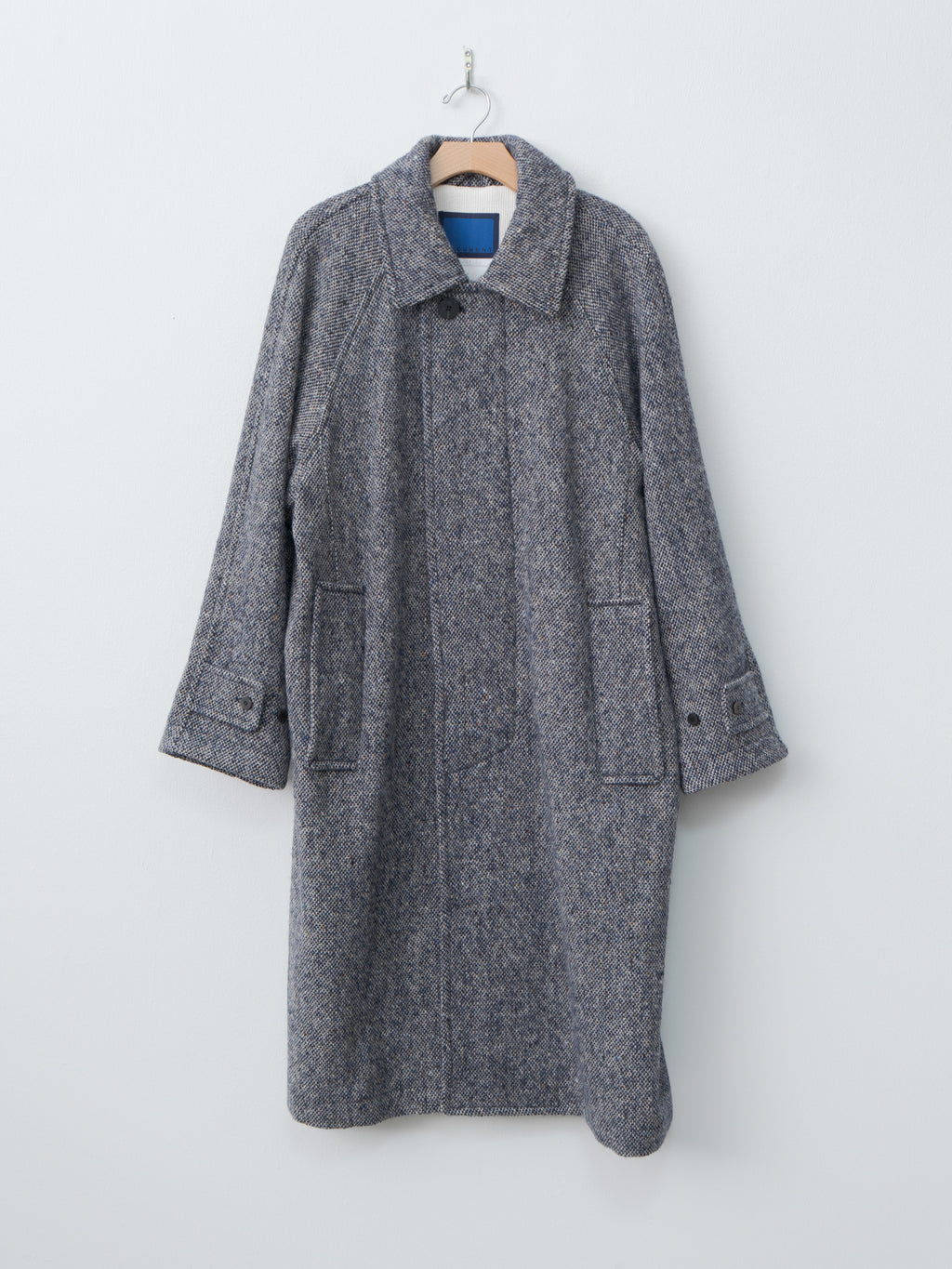 Namu Shop - Document Donegal Tweed Oversized Coat - Blue