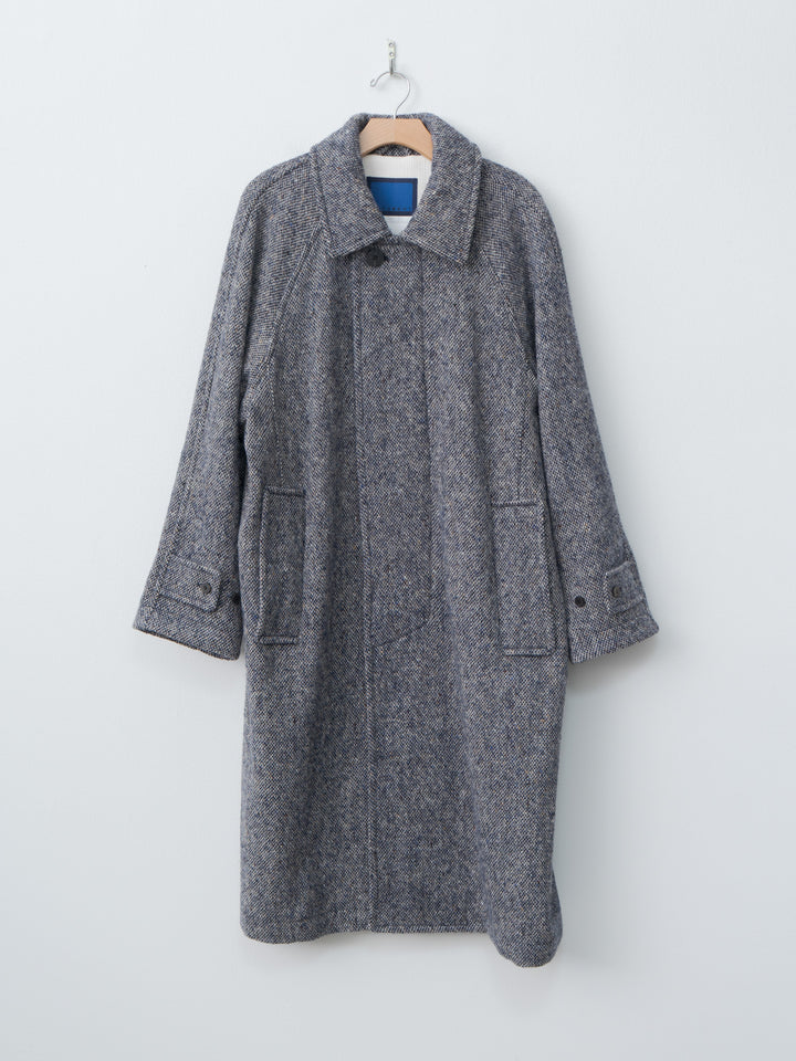 Namu Shop - Document Donegal Tweed Oversized Coat - Blue