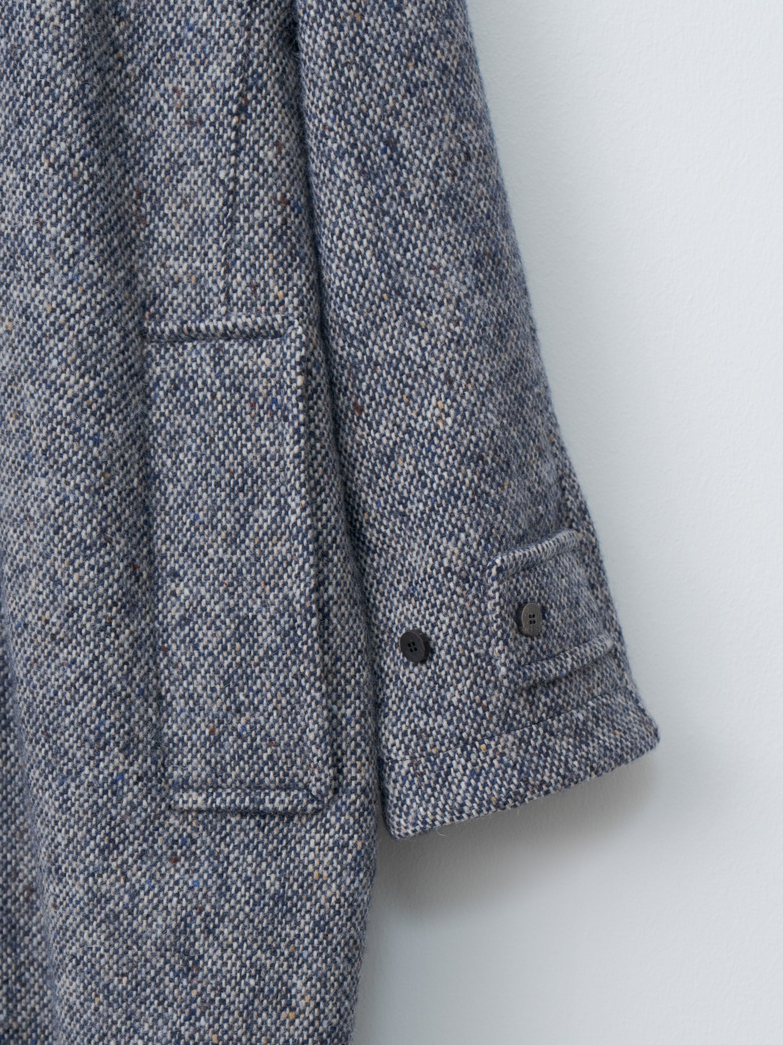 Namu Shop - Document Donegal Tweed Oversized Coat - Blue