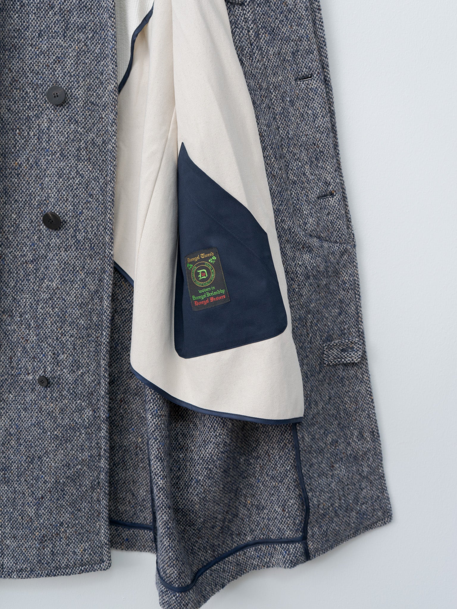 Namu Shop - Document Donegal Tweed Oversized Coat - Blue