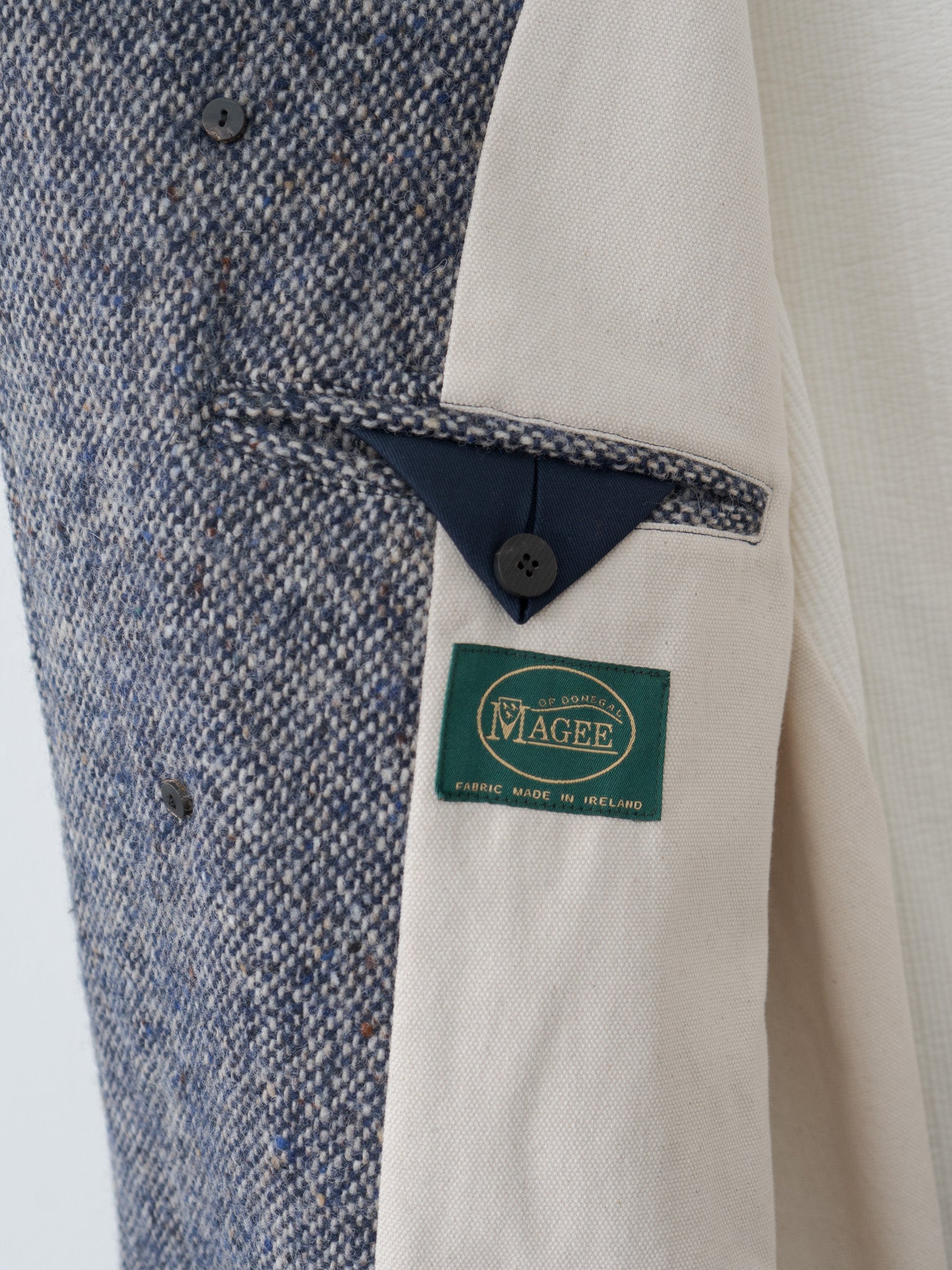 Namu Shop - Document Donegal Tweed Oversized Coat - Blue