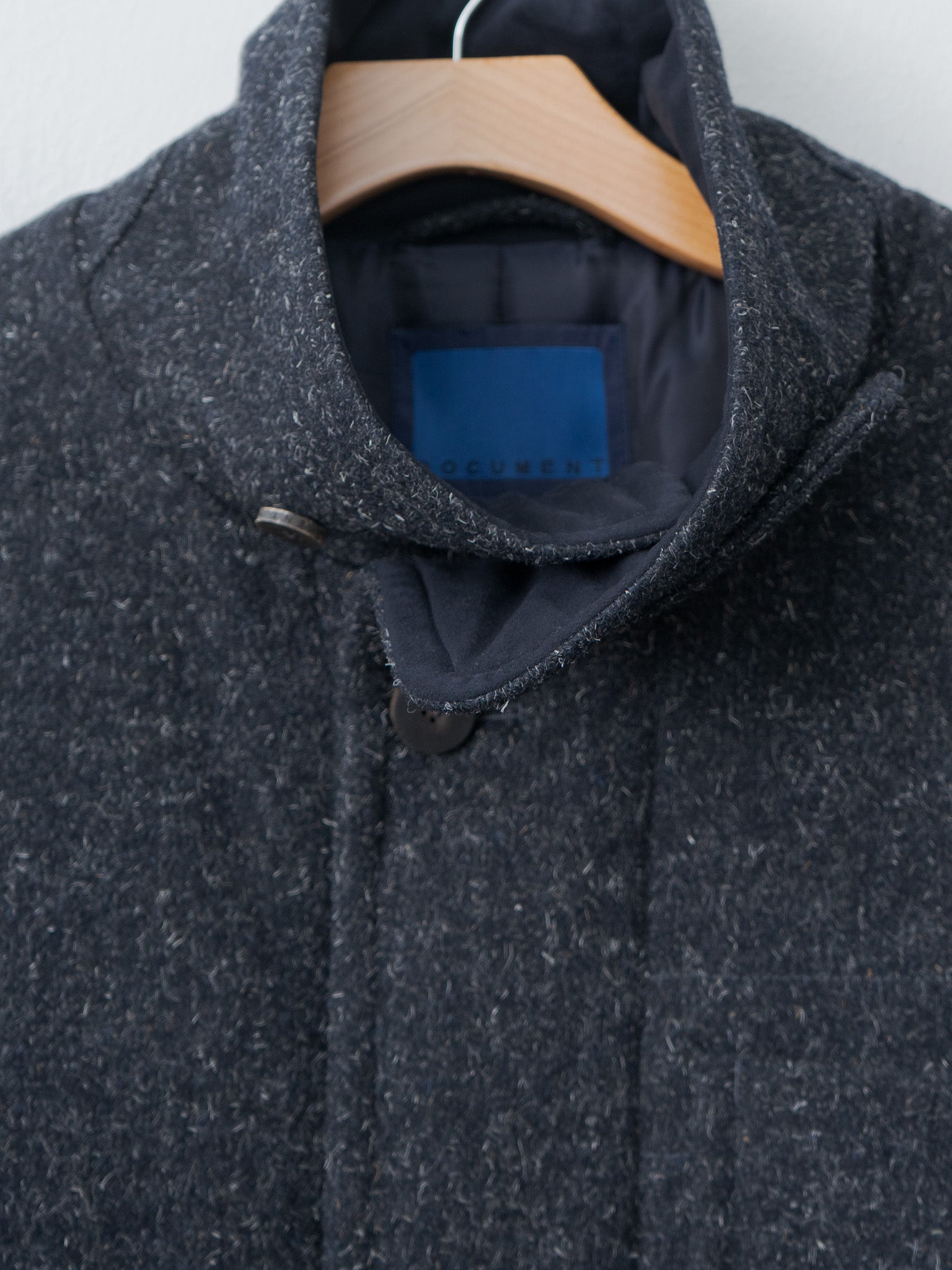 Namu Shop - Document Shearling Trimmed Kemp Melton Half Coat - Navy