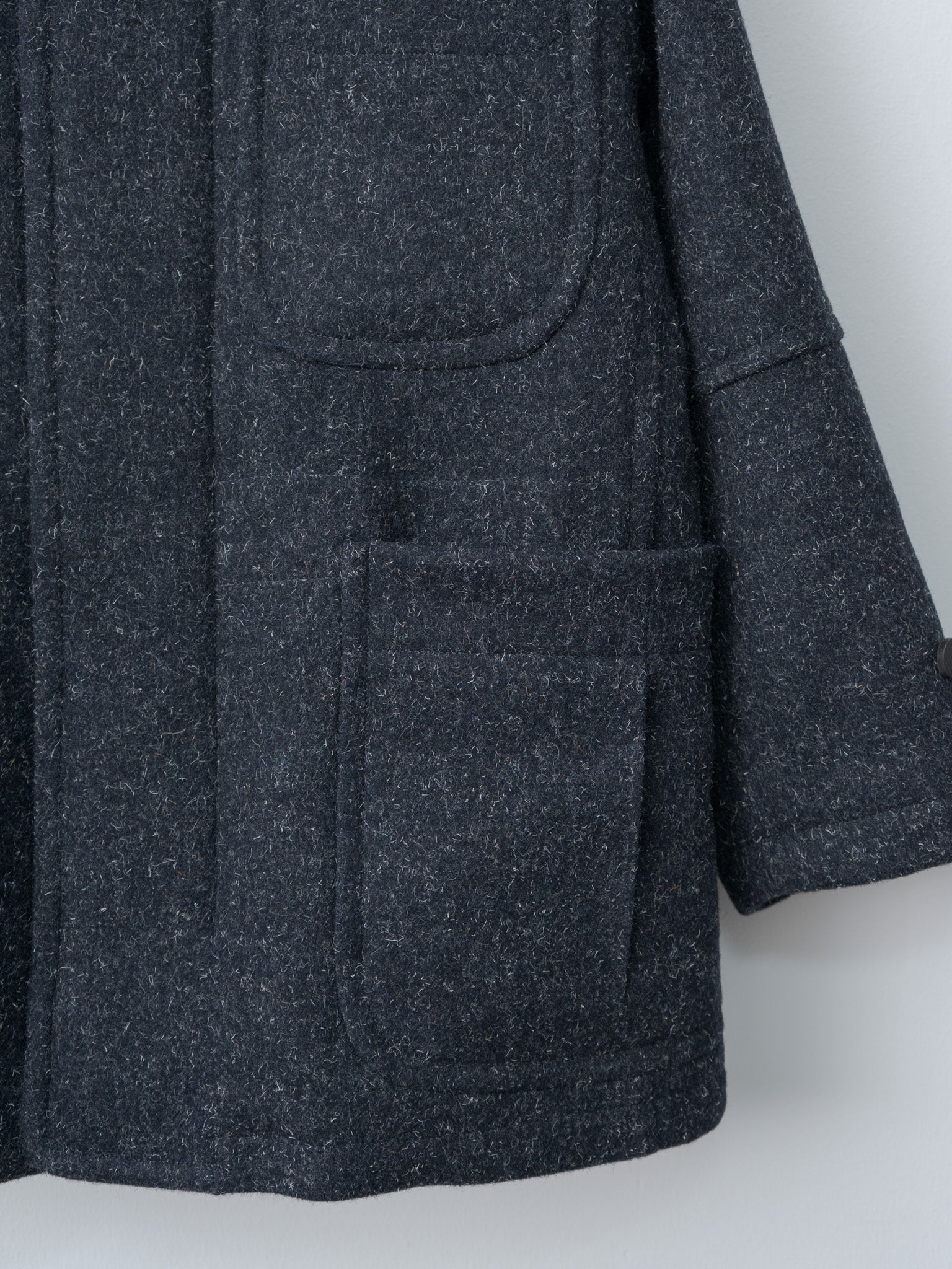Namu Shop - Document Shearling Trimmed Kemp Melton Half Coat - Navy
