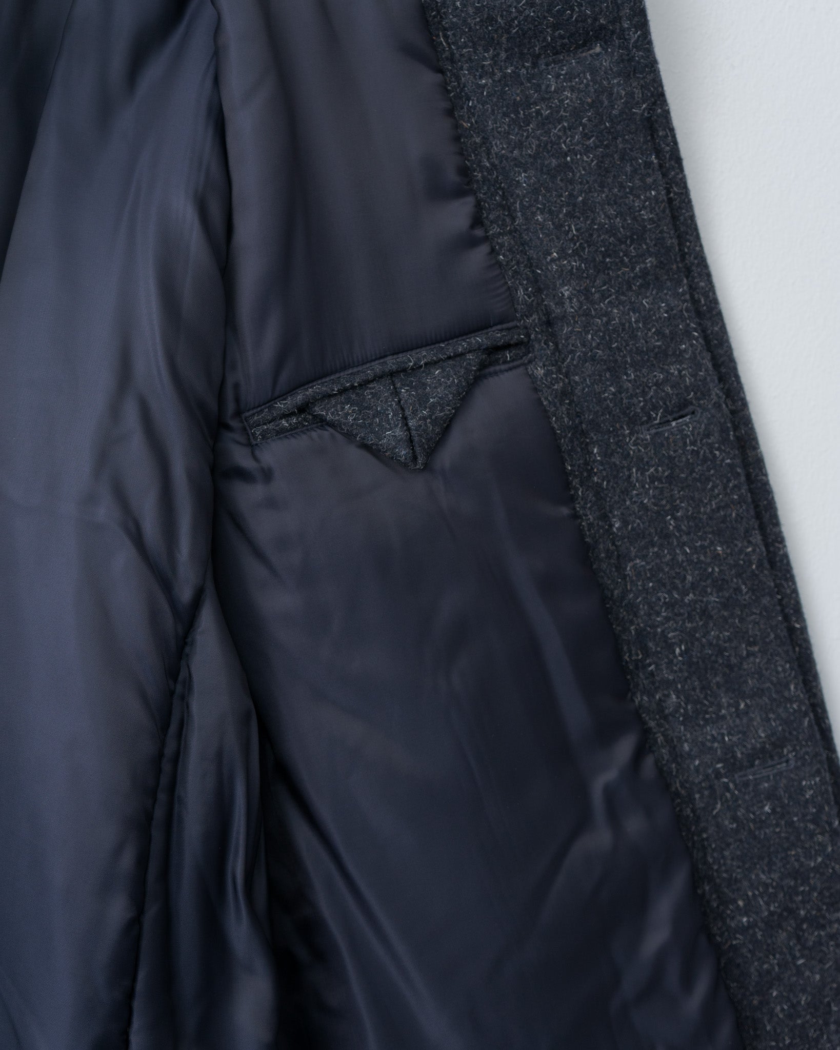 Namu Shop - Document Shearling Trimmed Kemp Melton Half Coat - Navy