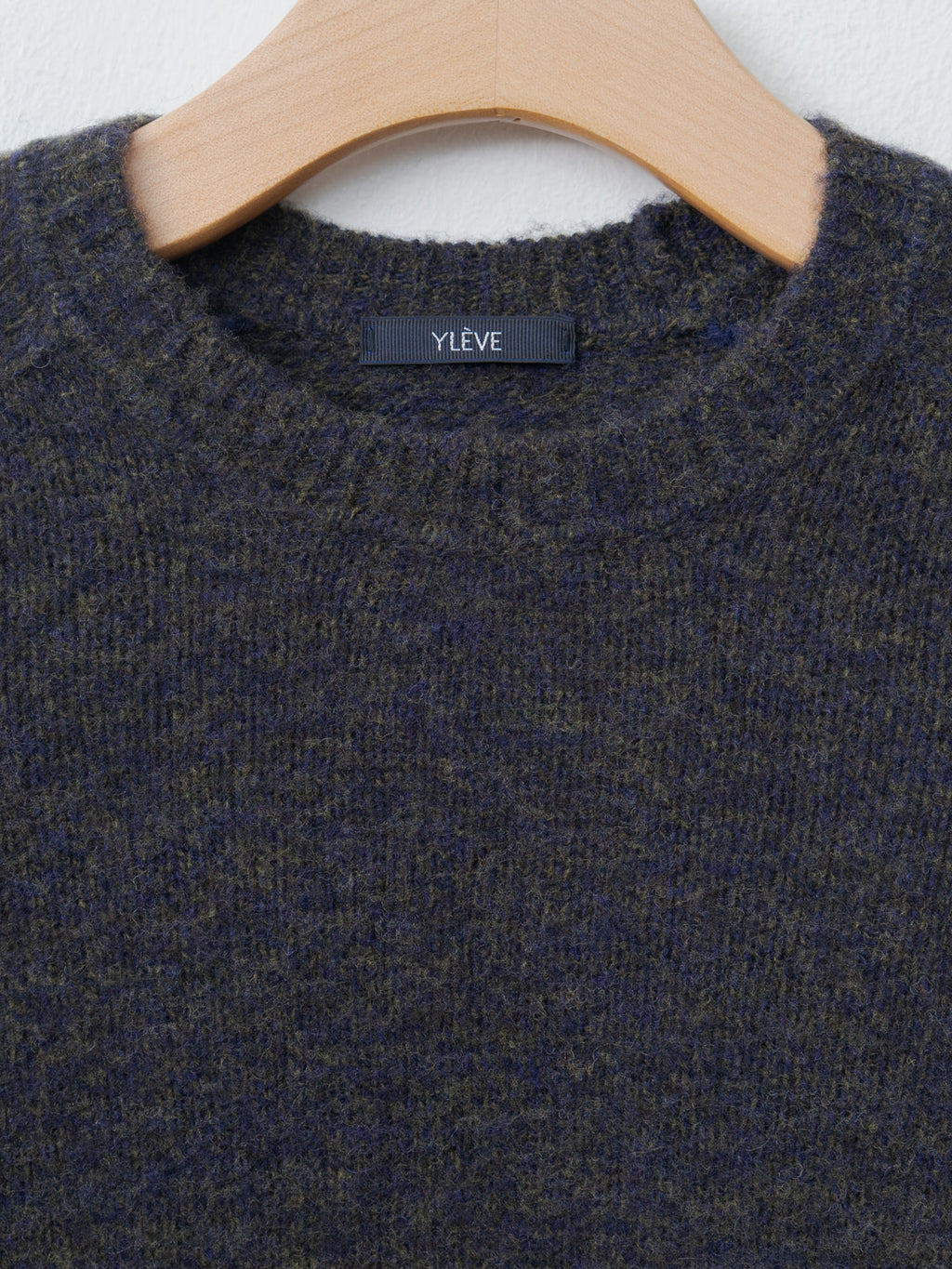 Namu Shop - Yleve Italian Merino Wool Melange Knit P/O - Navy x Khaki