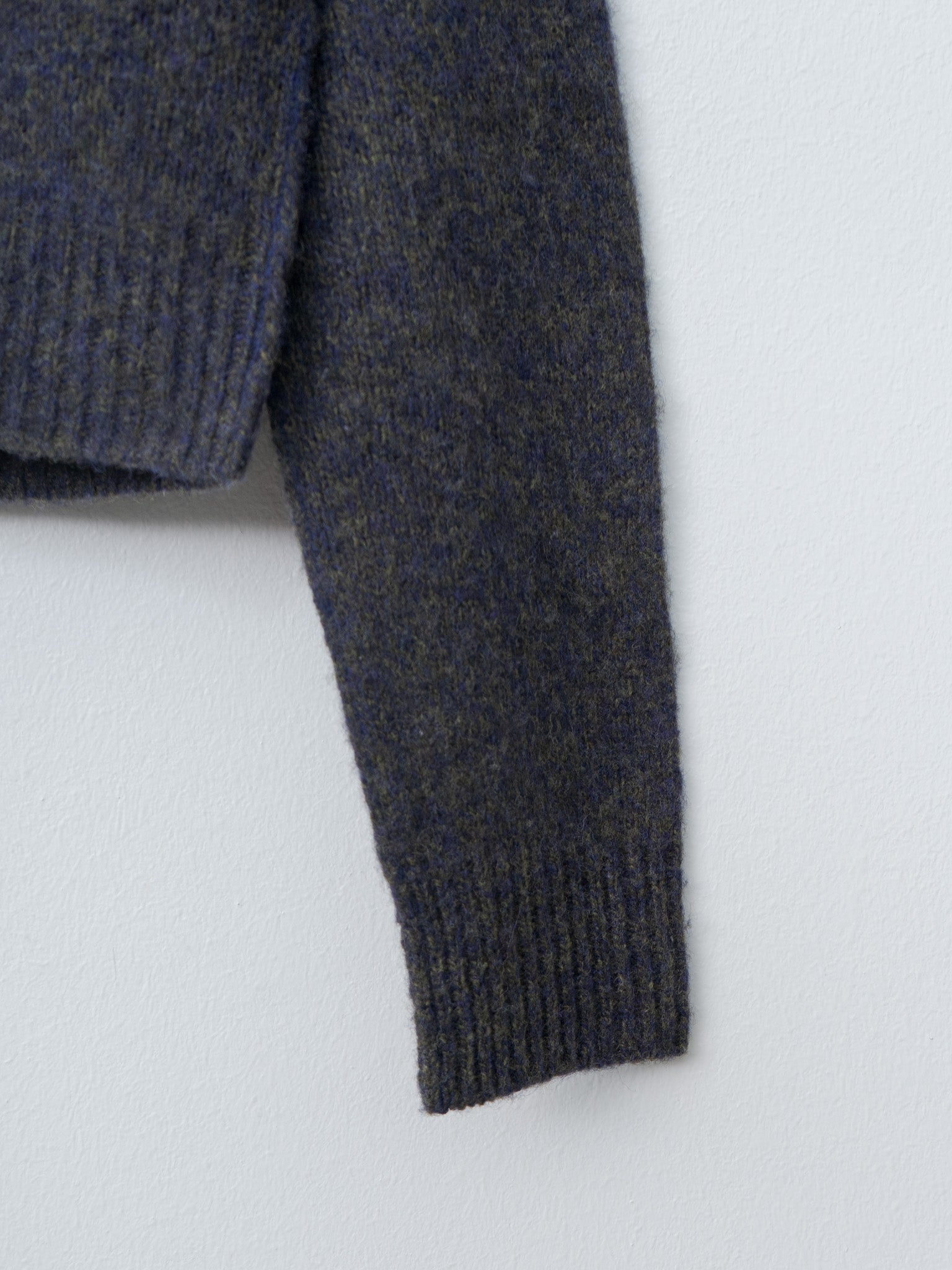 Namu Shop - Yleve Italian Merino Wool Melange Knit P/O - Navy x Khaki