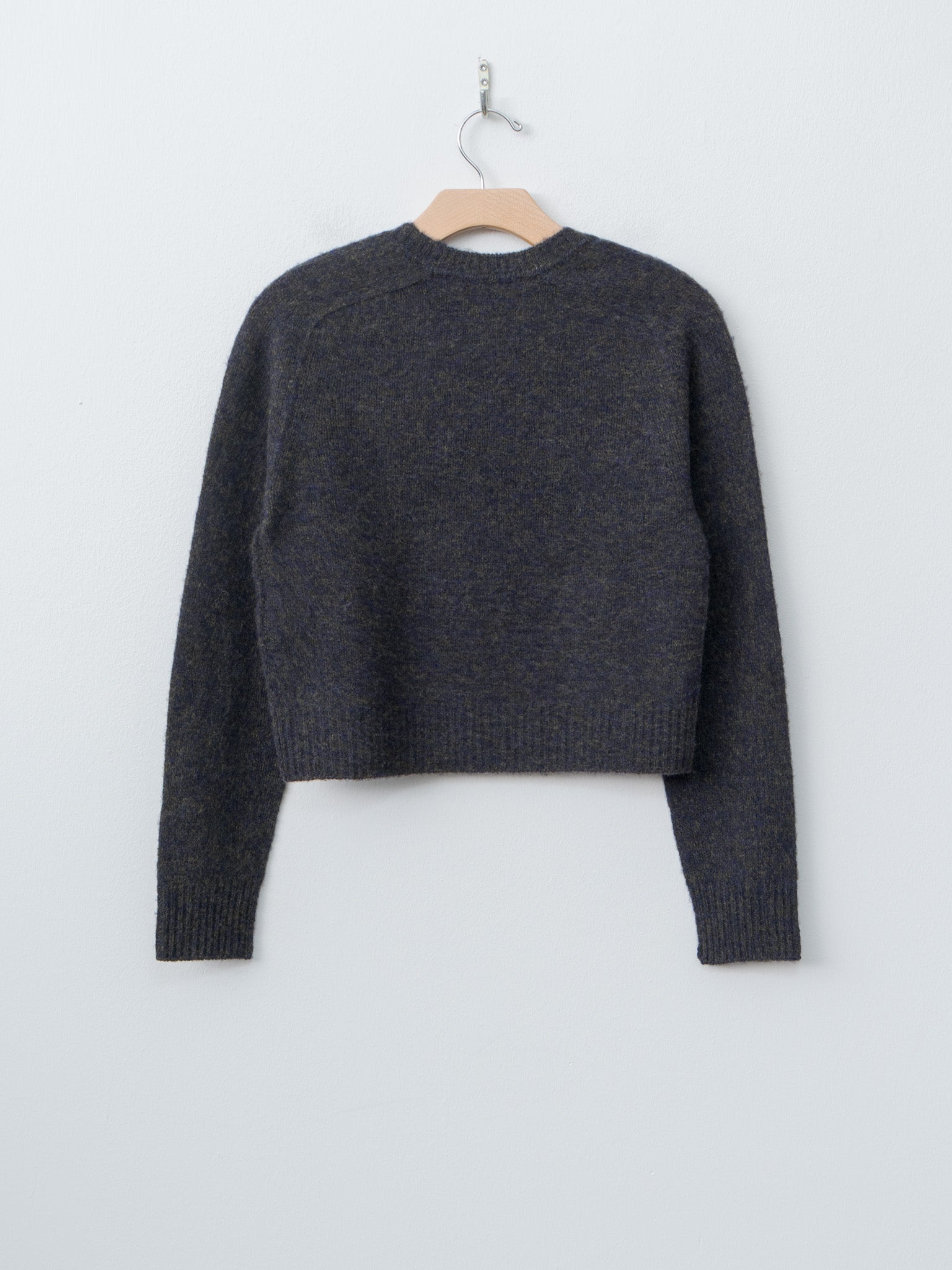 Namu Shop - Yleve Italian Merino Wool Melange Knit P/O - Navy x Khaki