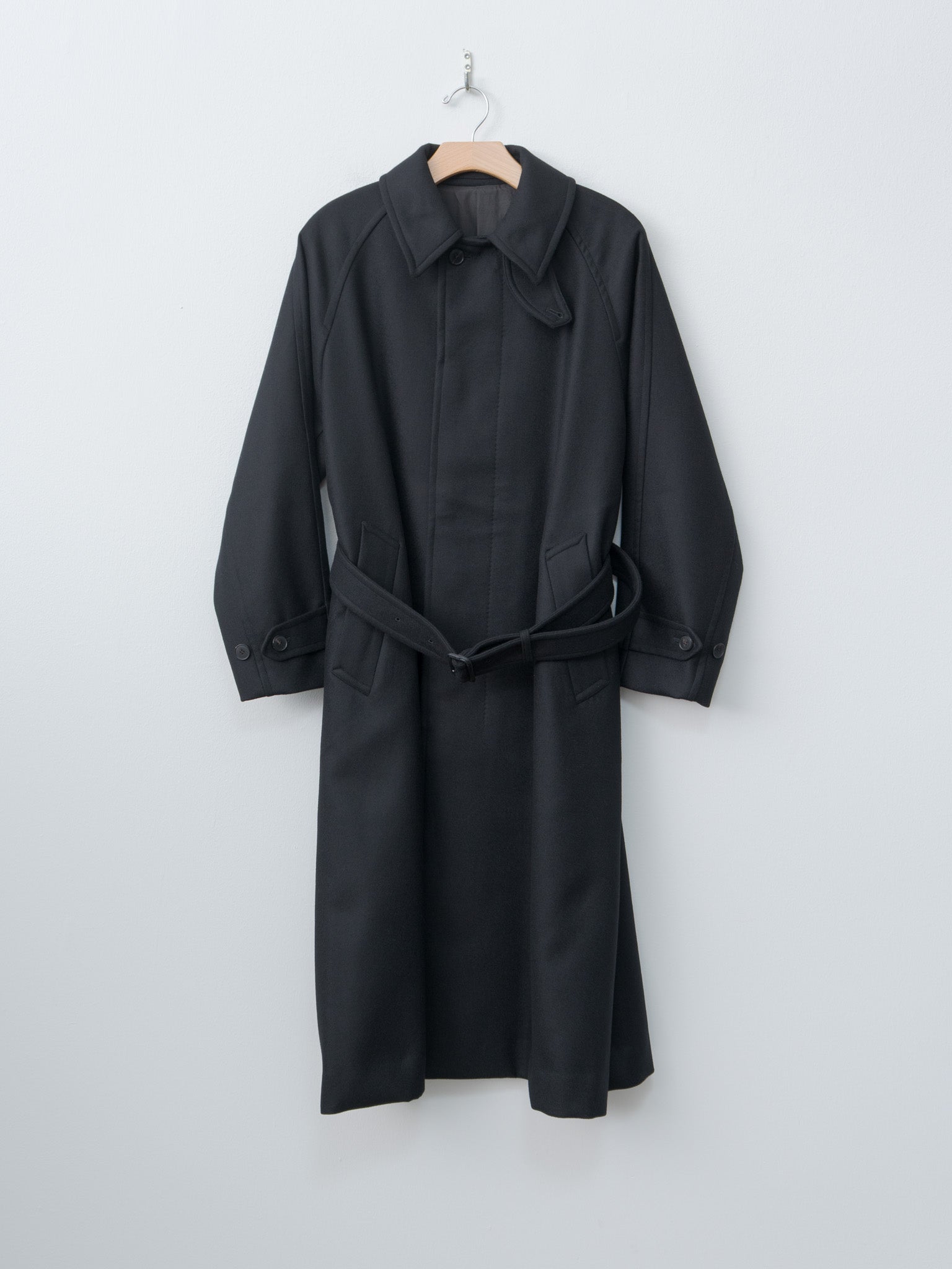 Namu Shop - Yleve Super100's Wool Melton Coat - Black