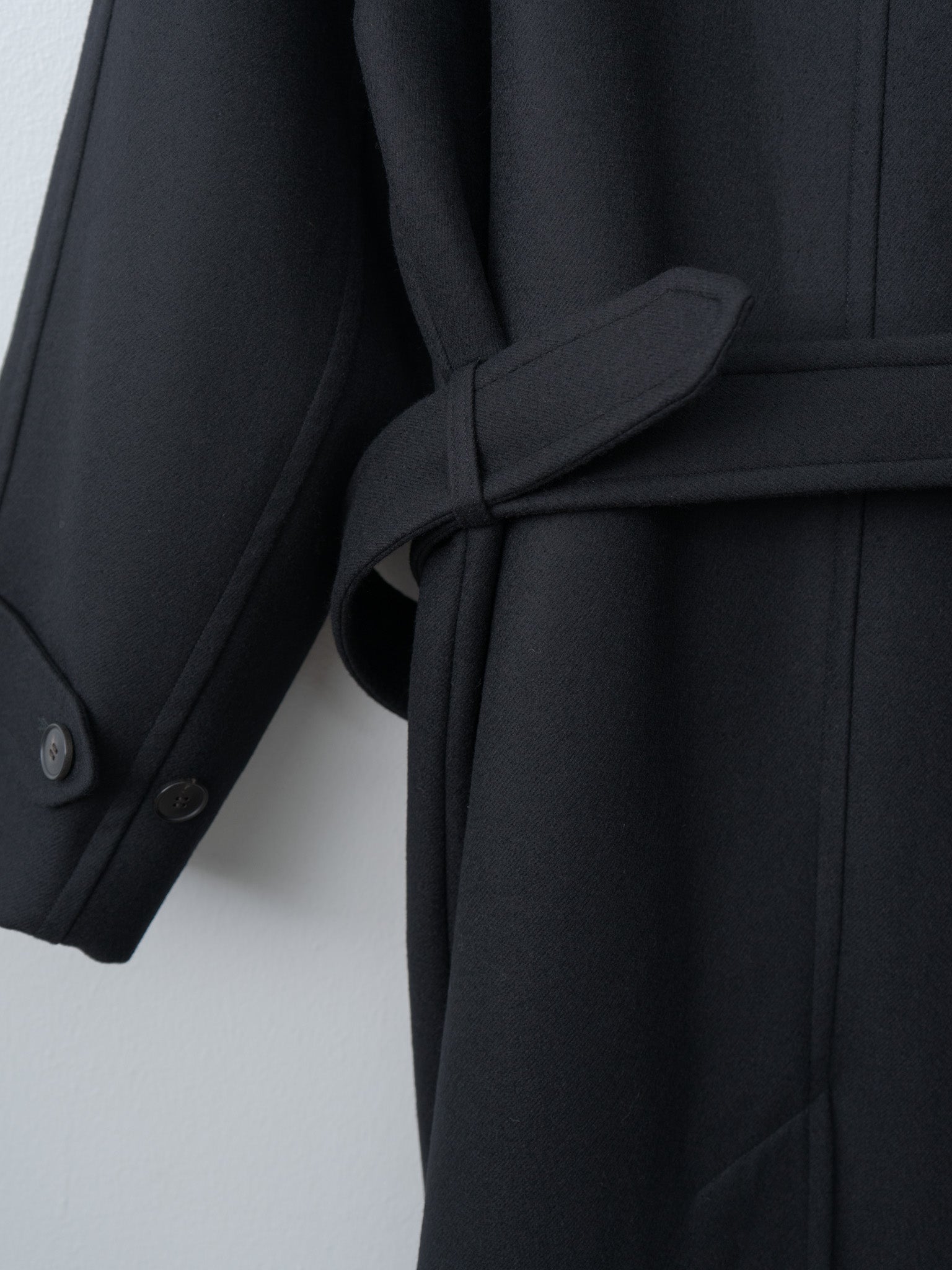 Namu Shop - Yleve Super100's Wool Melton Coat - Black
