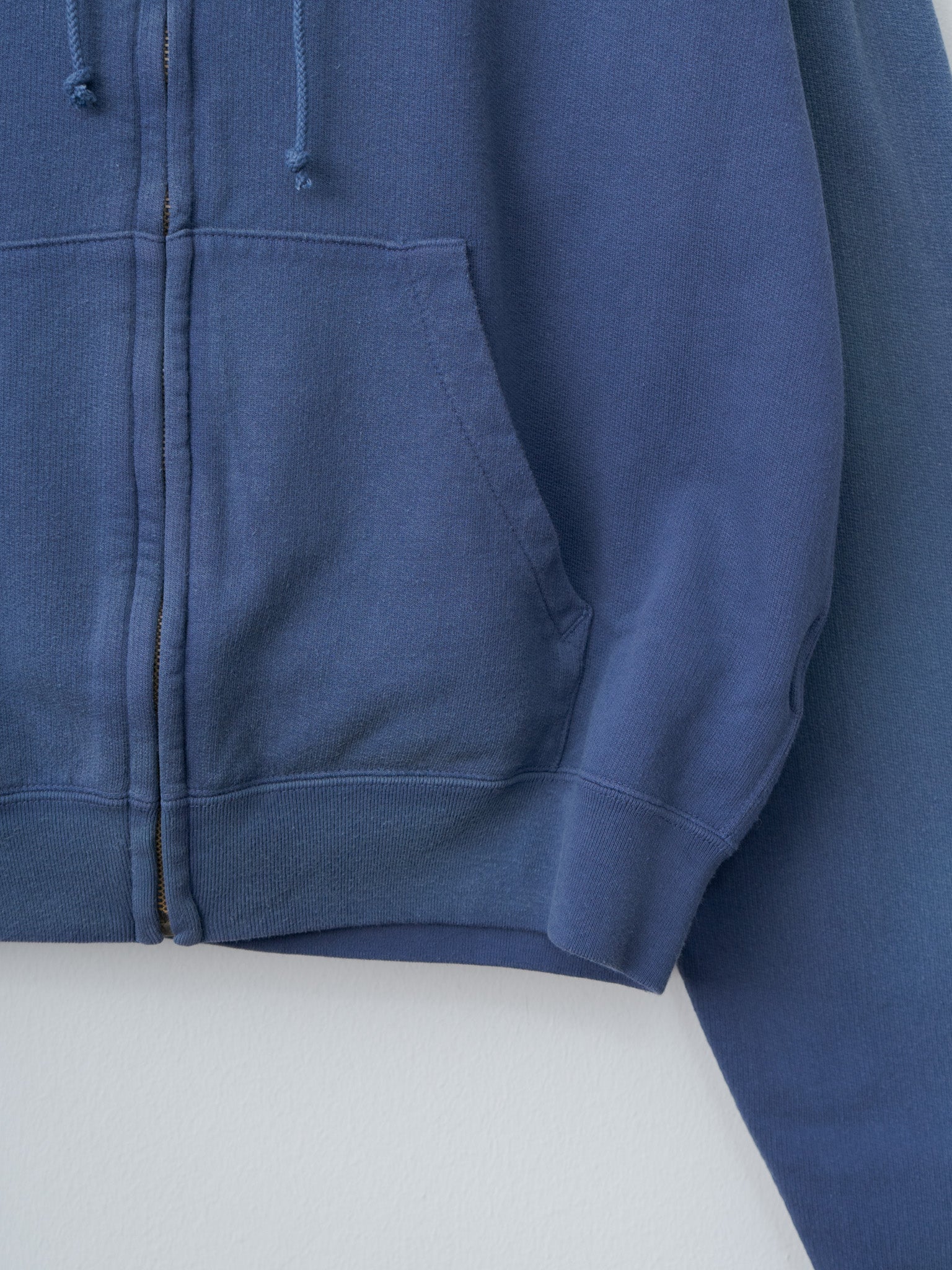 Namu Shop - Auralee Product Dyed Pima Light Sweat Zip Parka - Light Navy